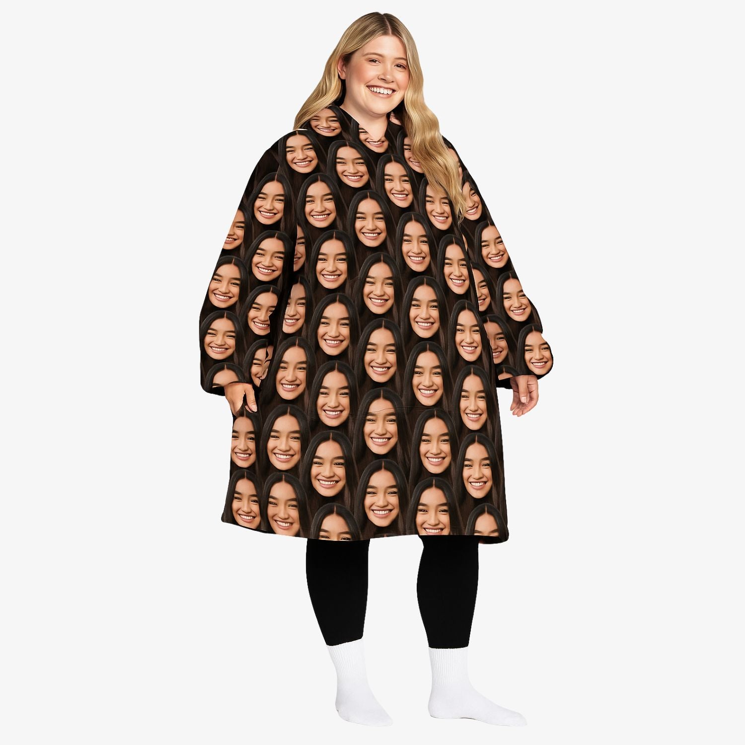 Face Mash Hoodie Blanket