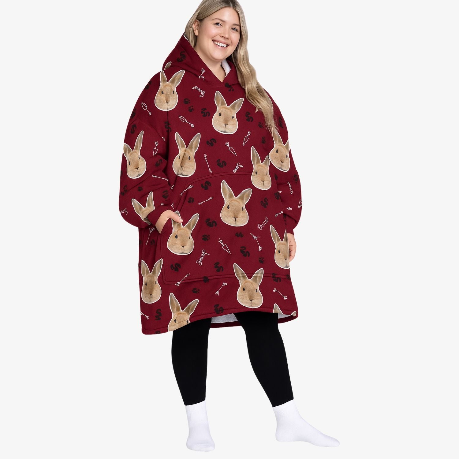 Your Rabbit Custom Hoodie Blanket