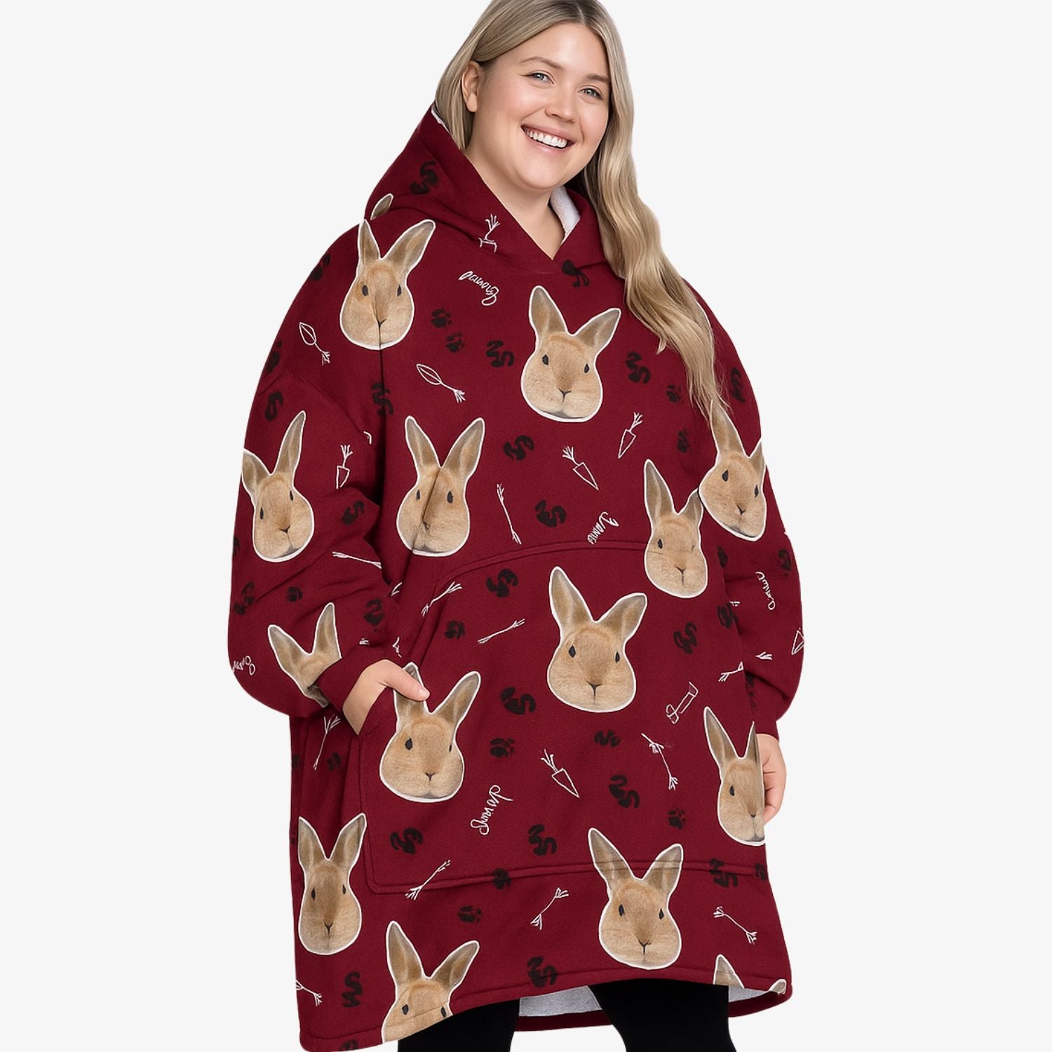 Your Rabbit Custom Hoodie Blanket