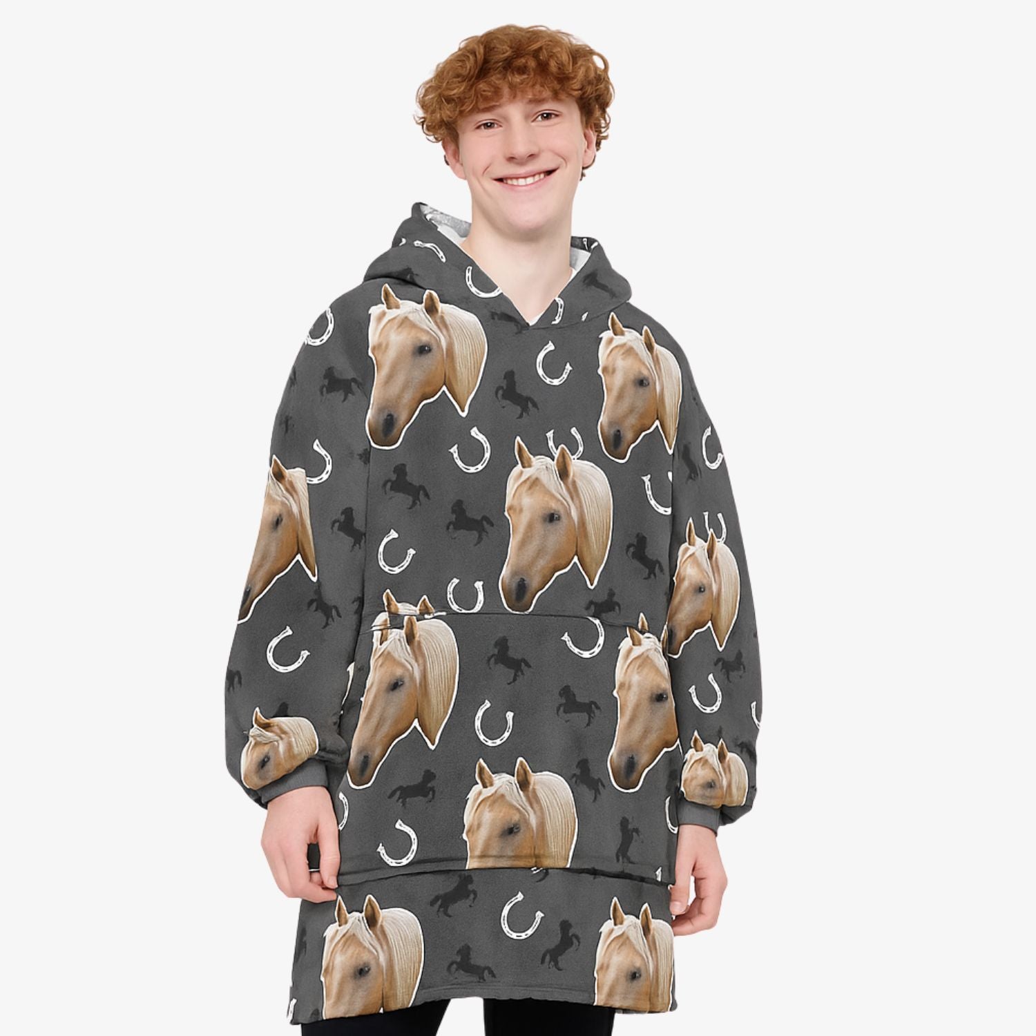 Your Horse Custom Hoodie Blanket