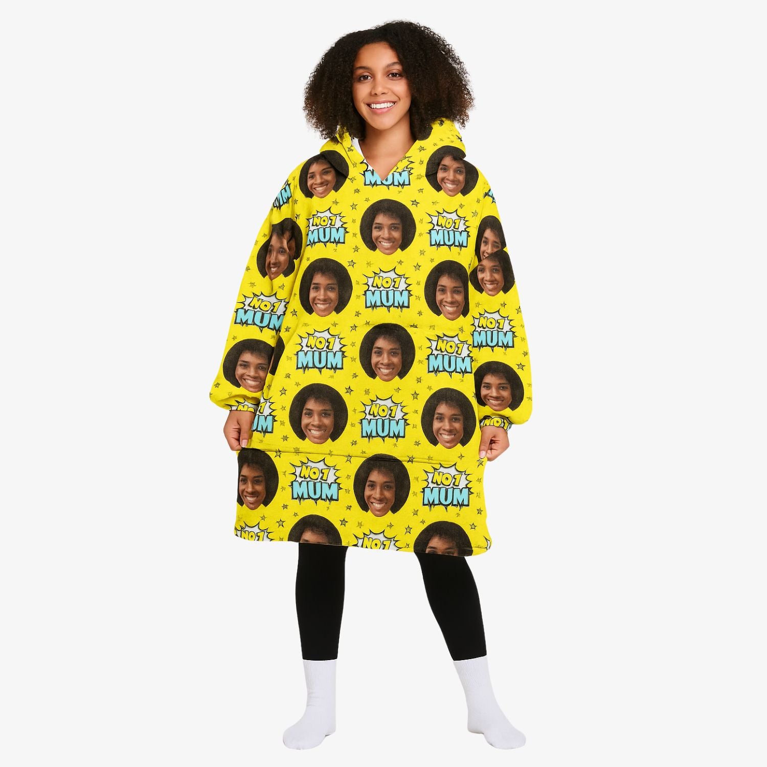 Number 1 Mum Custom Hoodie Blanket