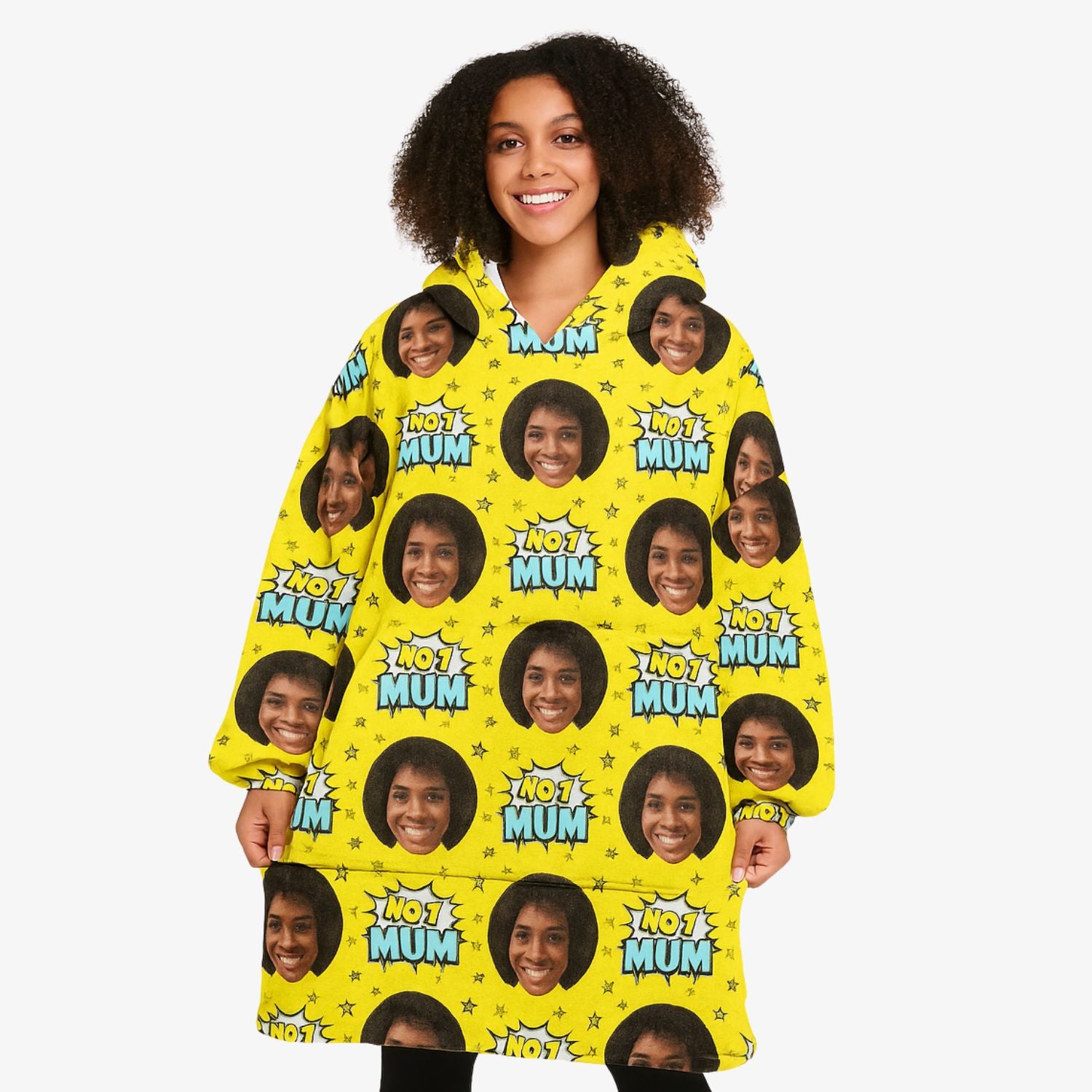 Number 1 Mum Custom Hoodie Blanket