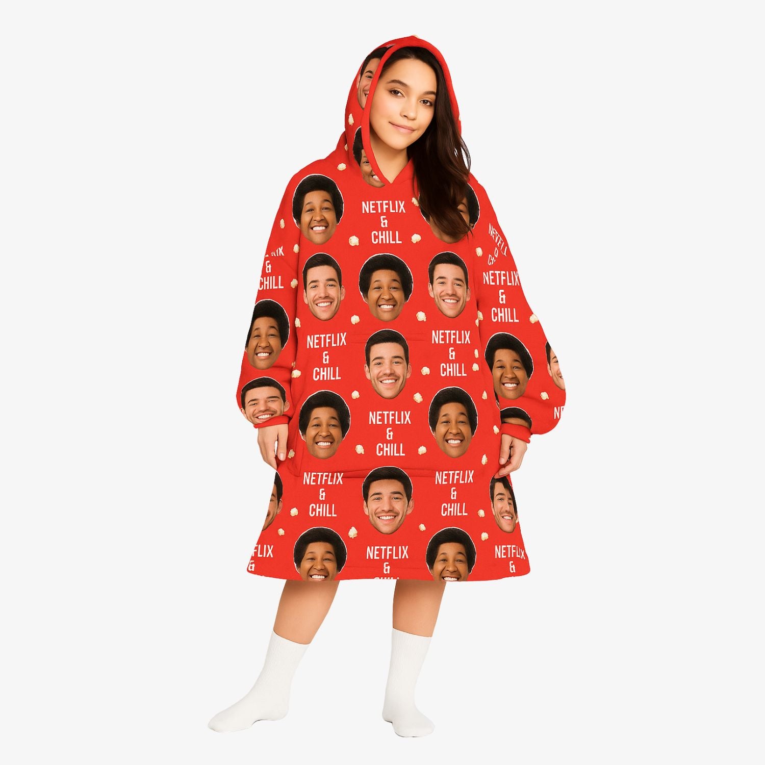 Netflix & Chill Personalised Hoodie Blanket