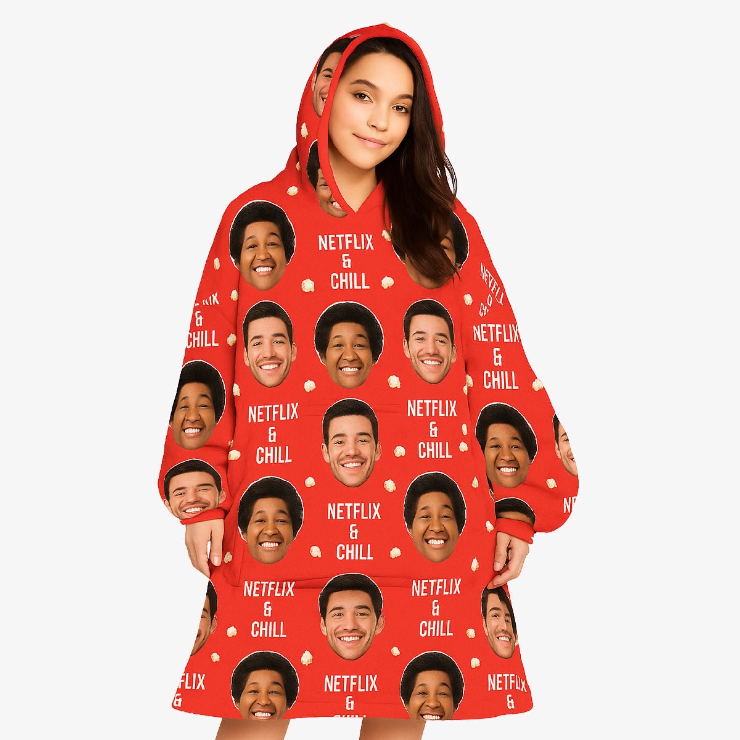 Netflix & Chill Personalised Hoodie Blanket
