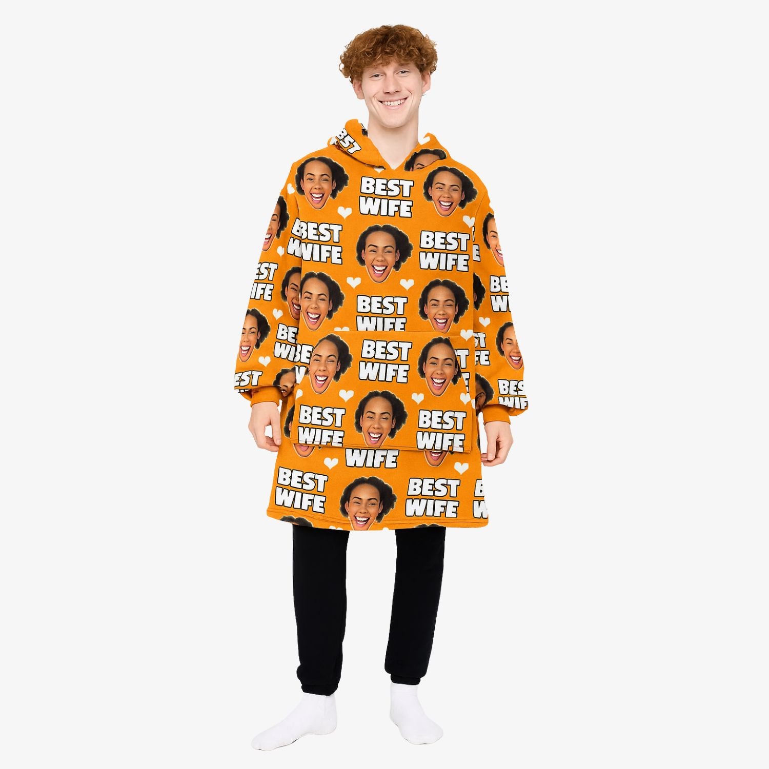 Best Wife Face Custom Hoodie Blanket