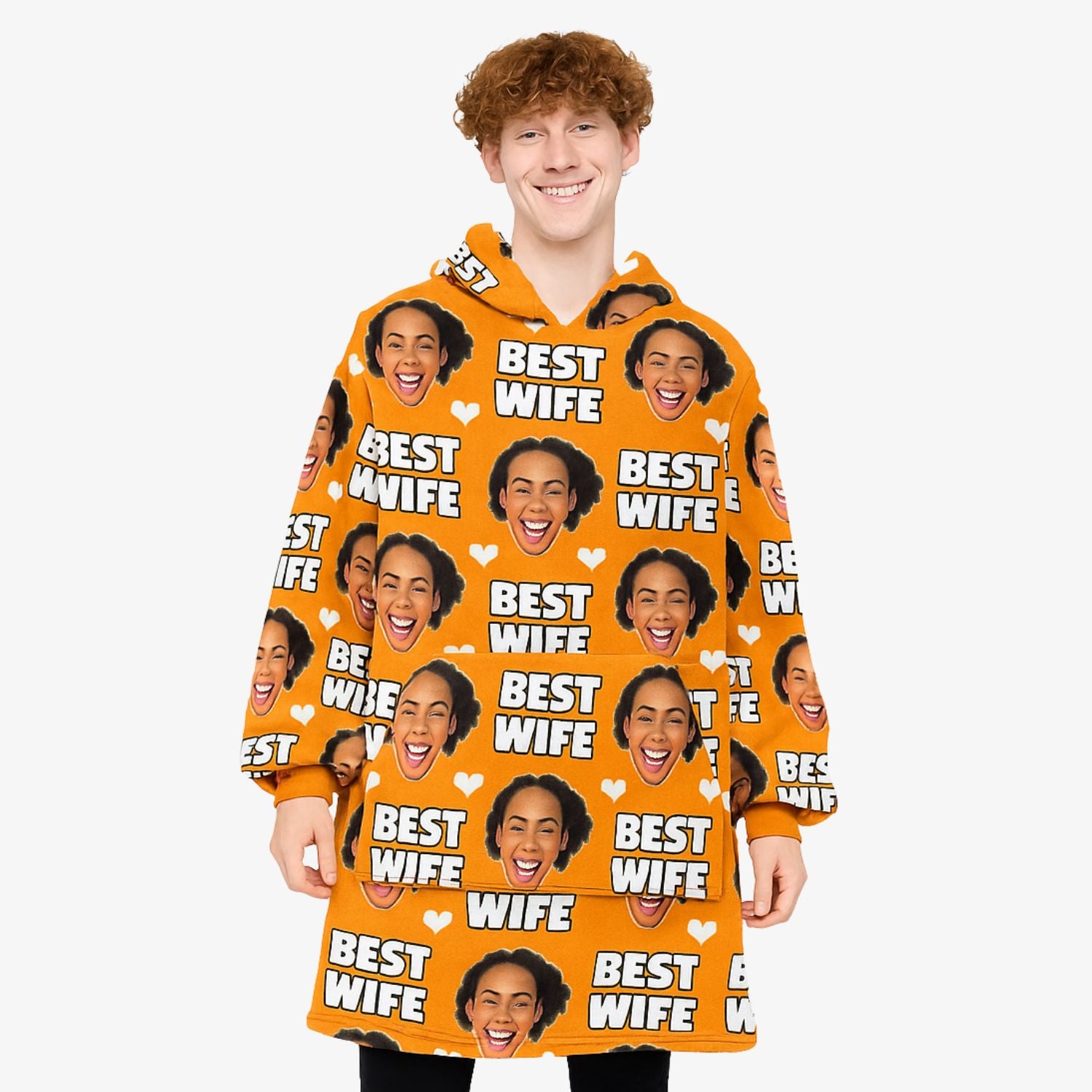 Best Wife Face Custom Hoodie Blanket