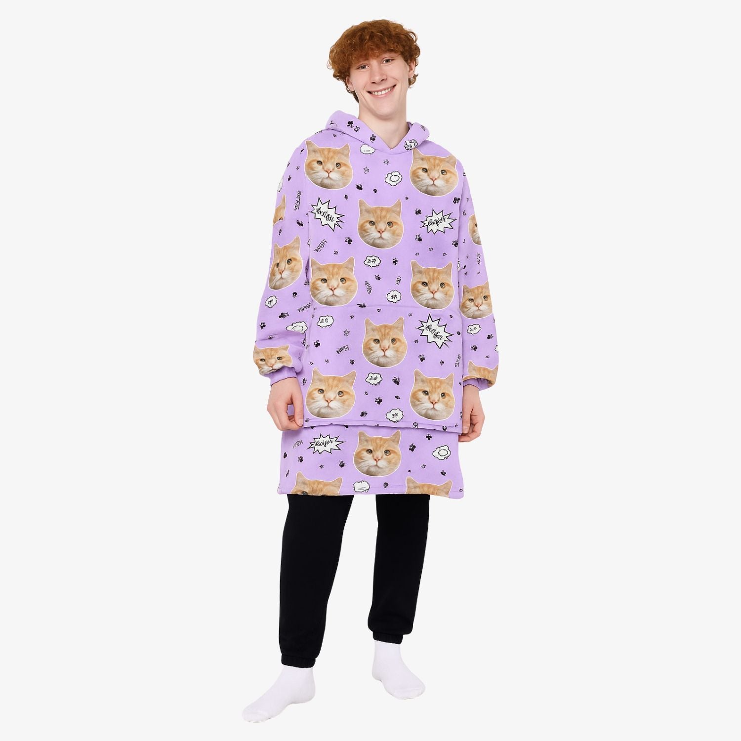 Your Cat Meow Personalised Hoodie Blanket