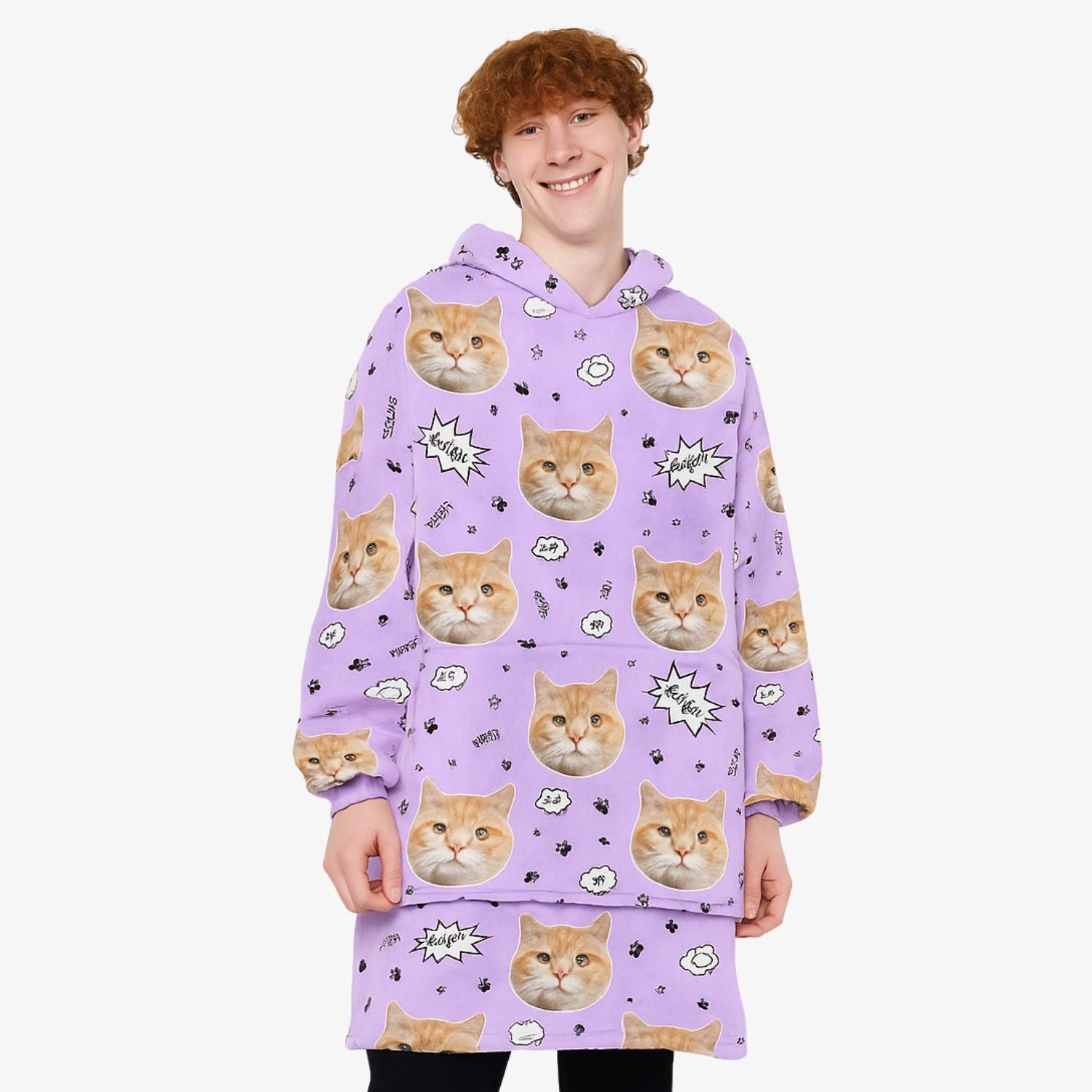 Your Cat Meow Personalised Hoodie Blanket