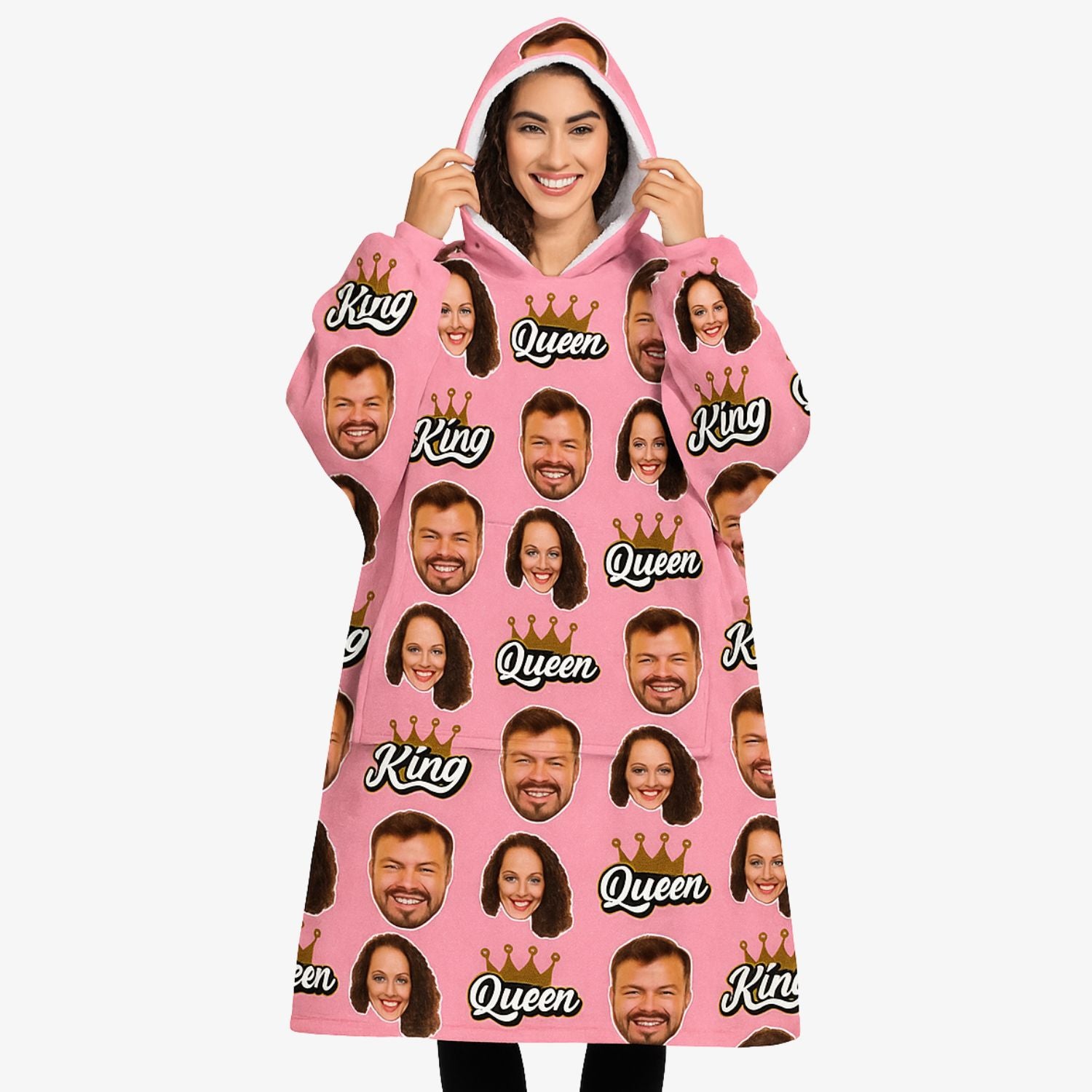 King & Queen Personalised Hoodie Blanket