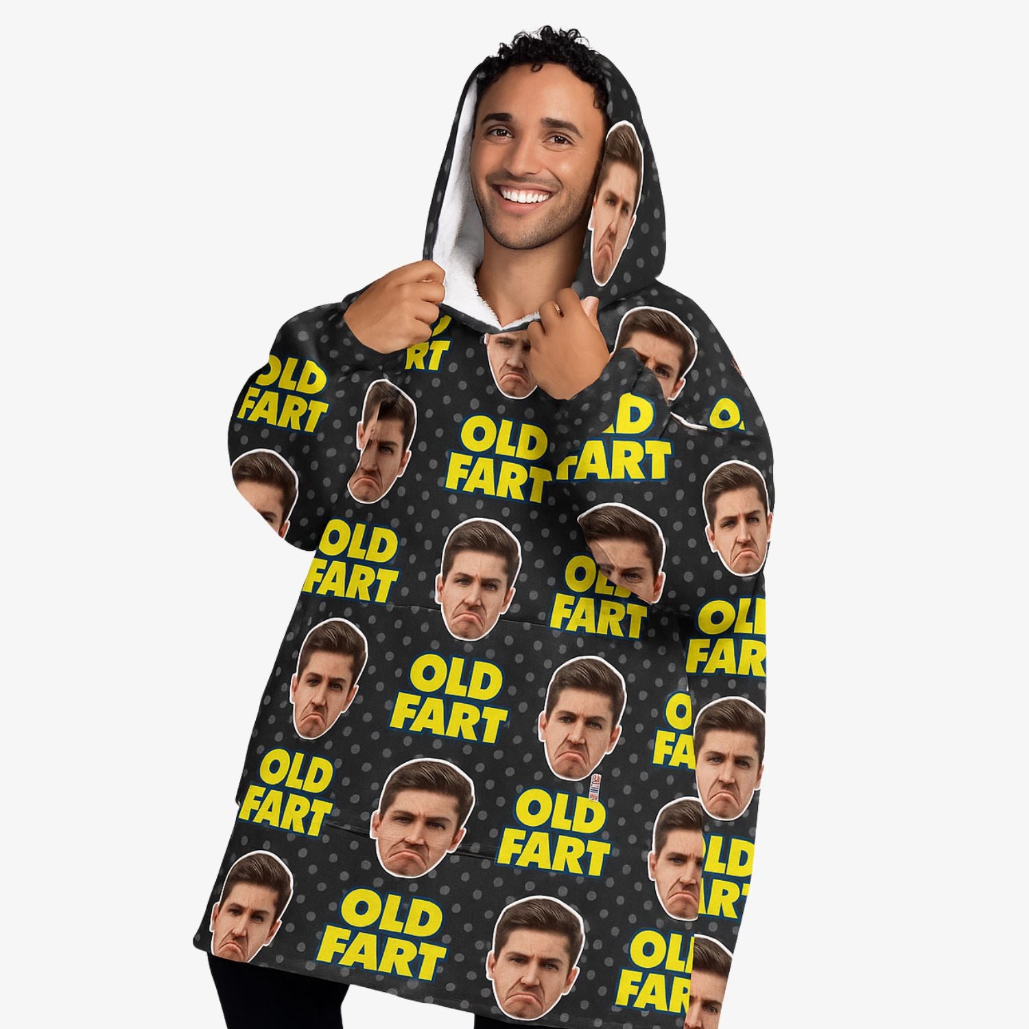 Old Fart Custom Hoodie Blanket