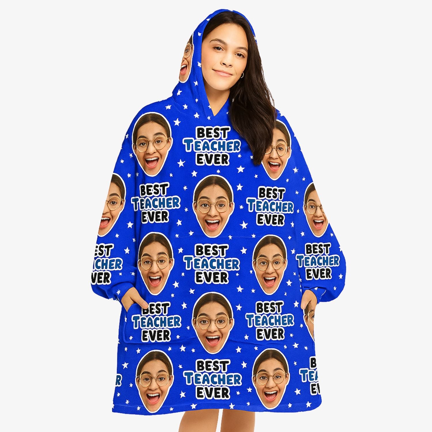 Best Teacher Ever Custom Hoodie Blanket