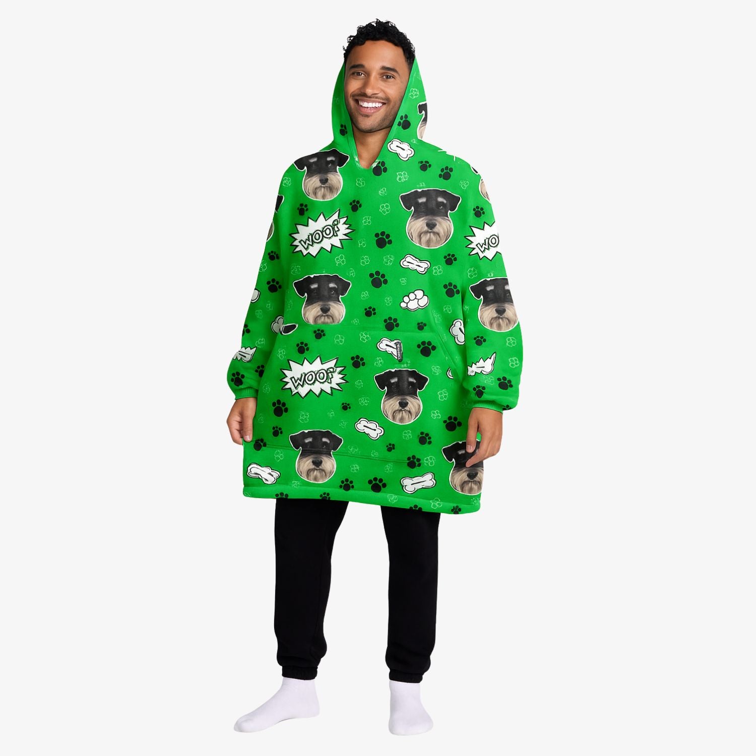 Dog Woof Custom Hoodie Blanket