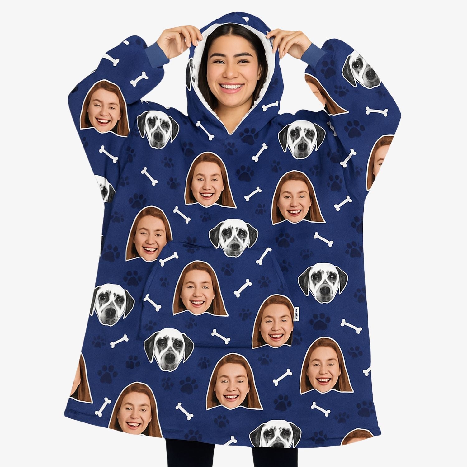 Dog & Owner Personalised Hoodie Blanket