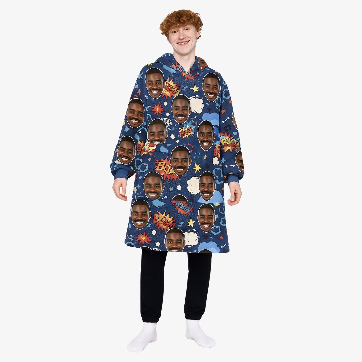 Your Face Comic Personalised Hoodie Blanket