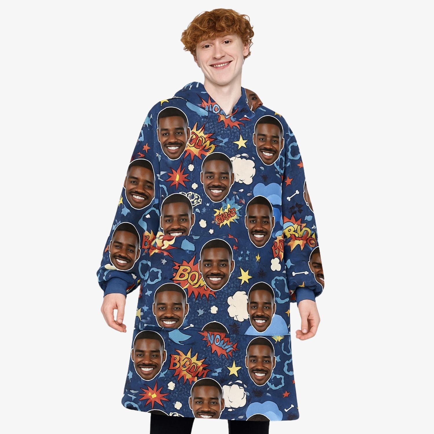Your Face Comic Personalised Hoodie Blanket