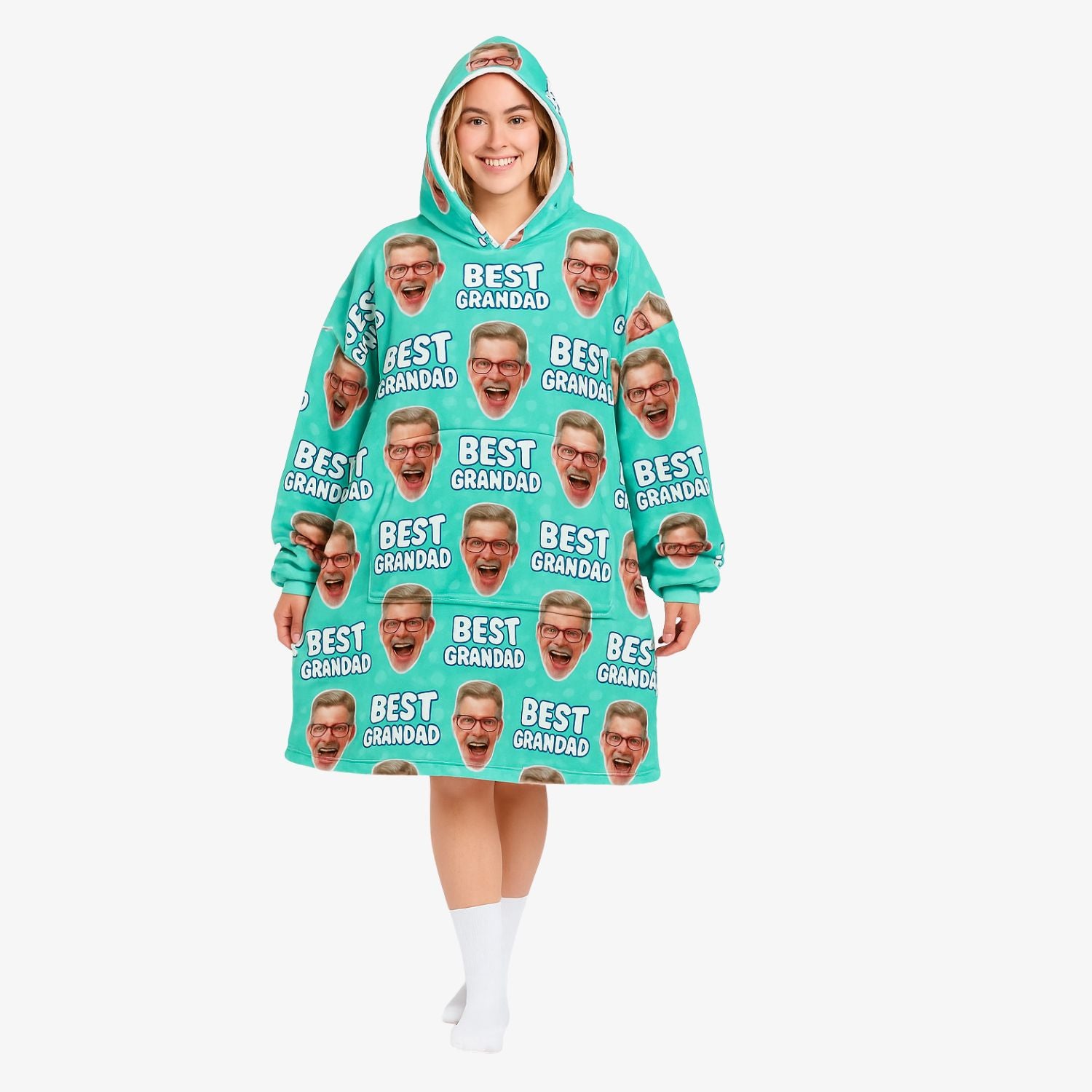 Best Grandad Personalised Hoodie Blanket