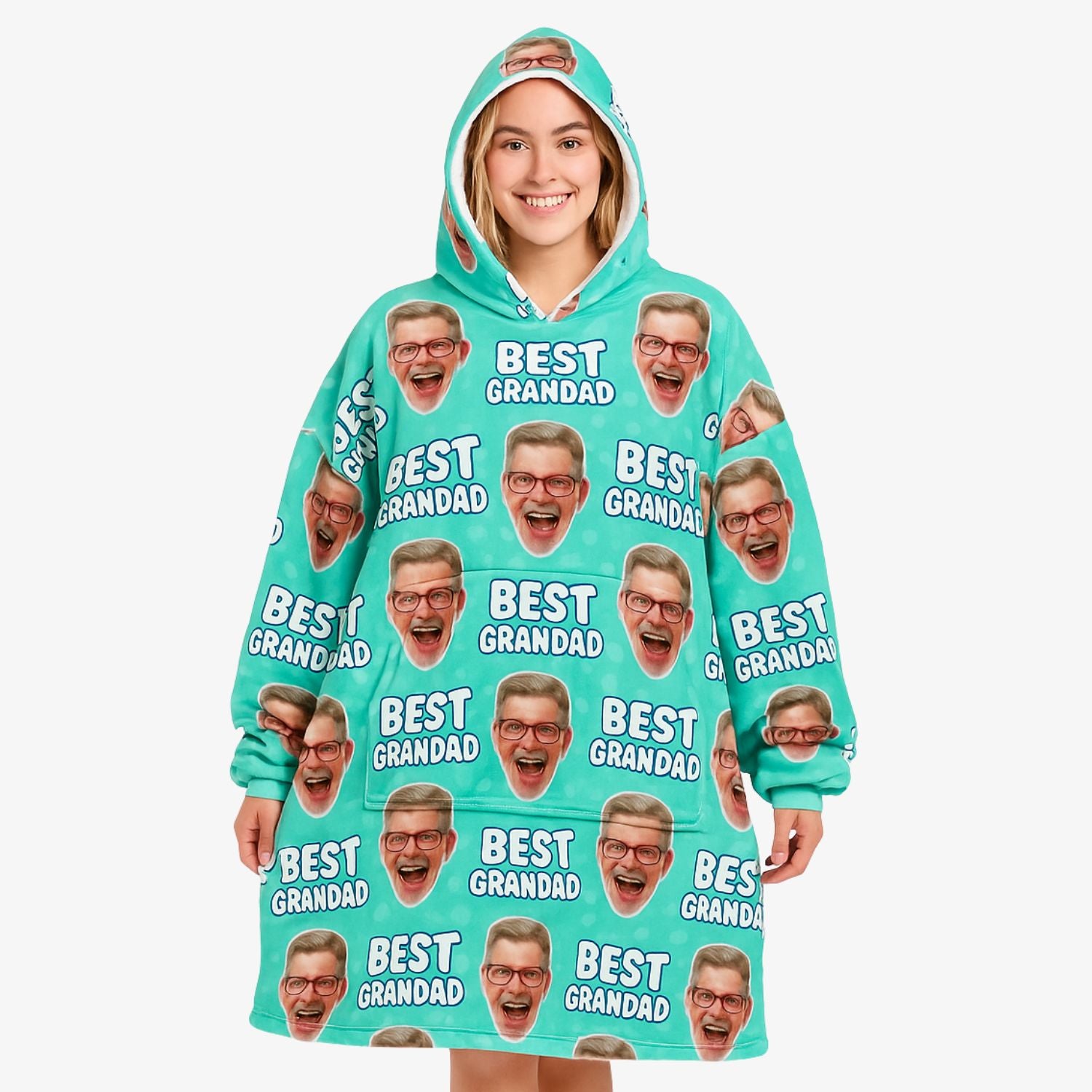 Best Grandad Personalised Hoodie Blanket