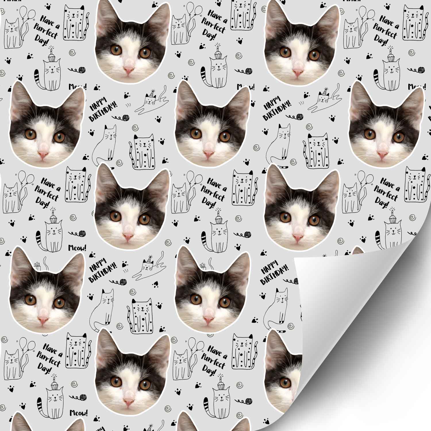 Birthday Cat Wrapping Paper