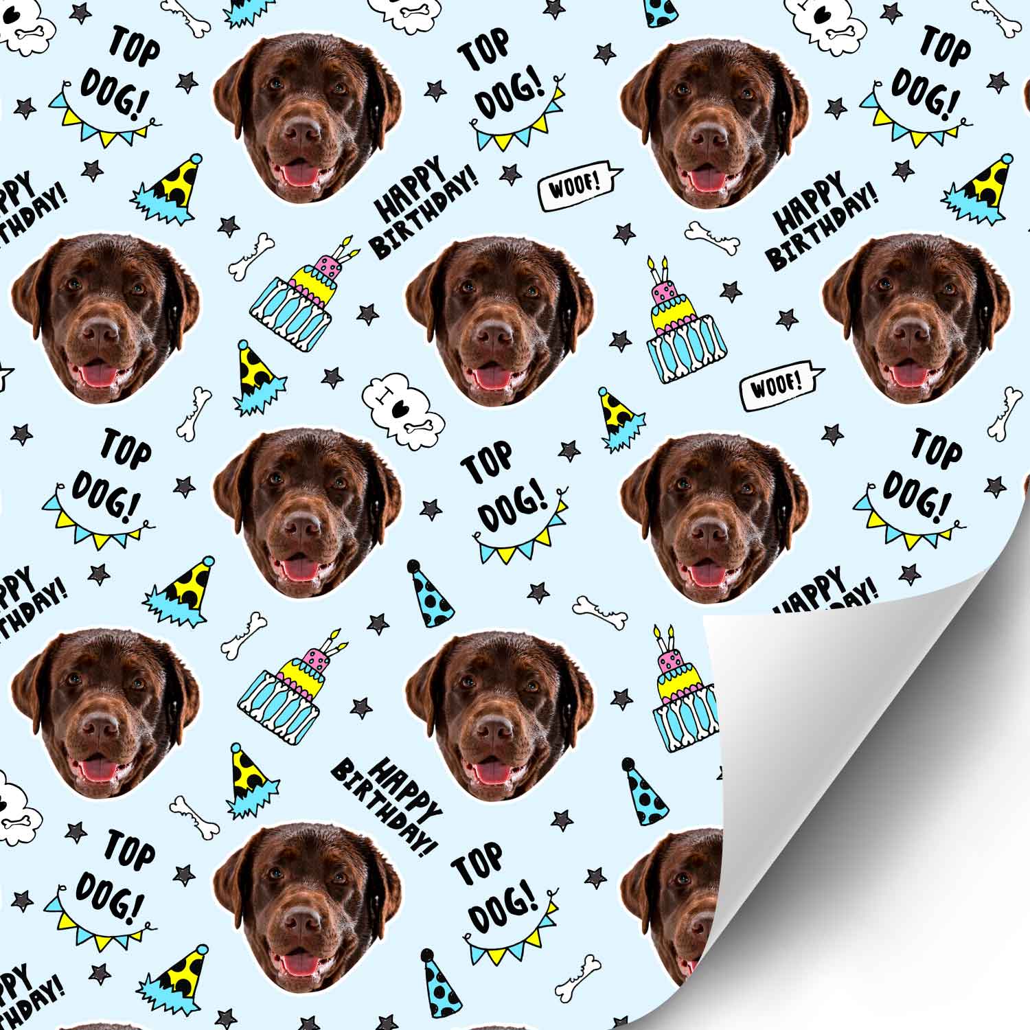 Top Dog Personalise Birthday Wrapping Paper