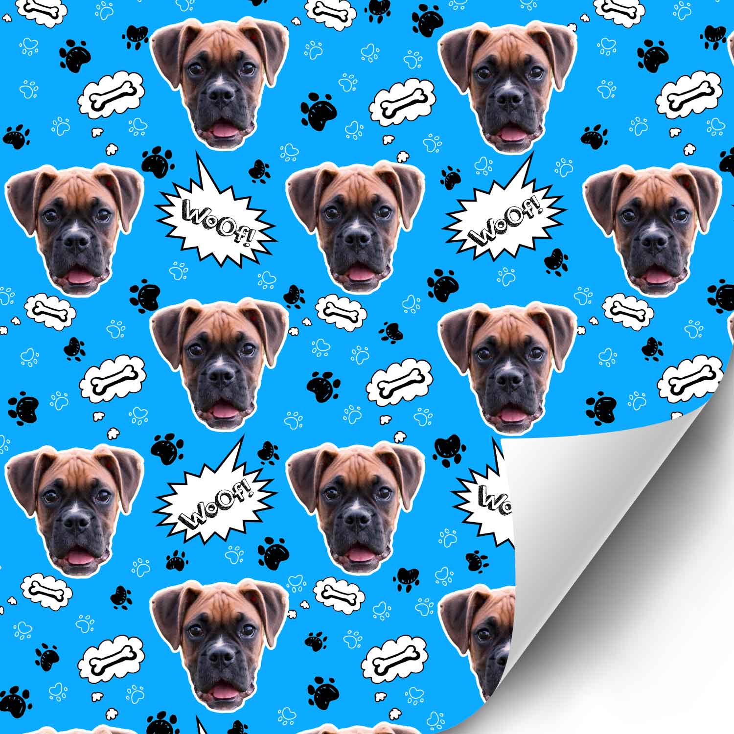 Your Dog Face Pattern Personalised Wrapping Paper