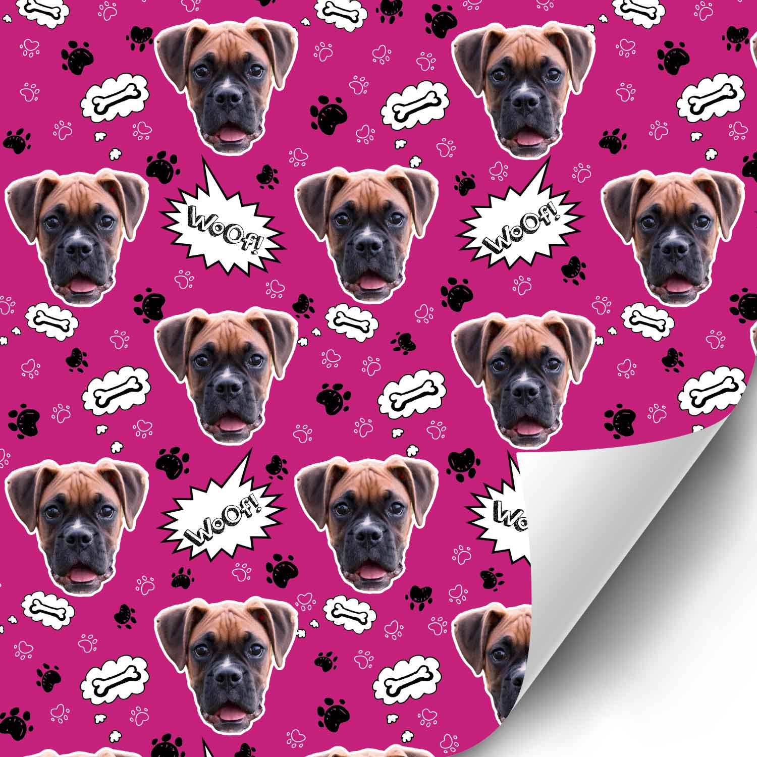 Your Dog Face Pattern Personalised Wrapping Paper