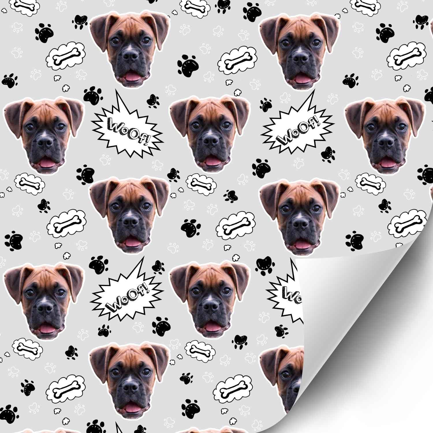 Your Dog Face Pattern Personalised Wrapping Paper