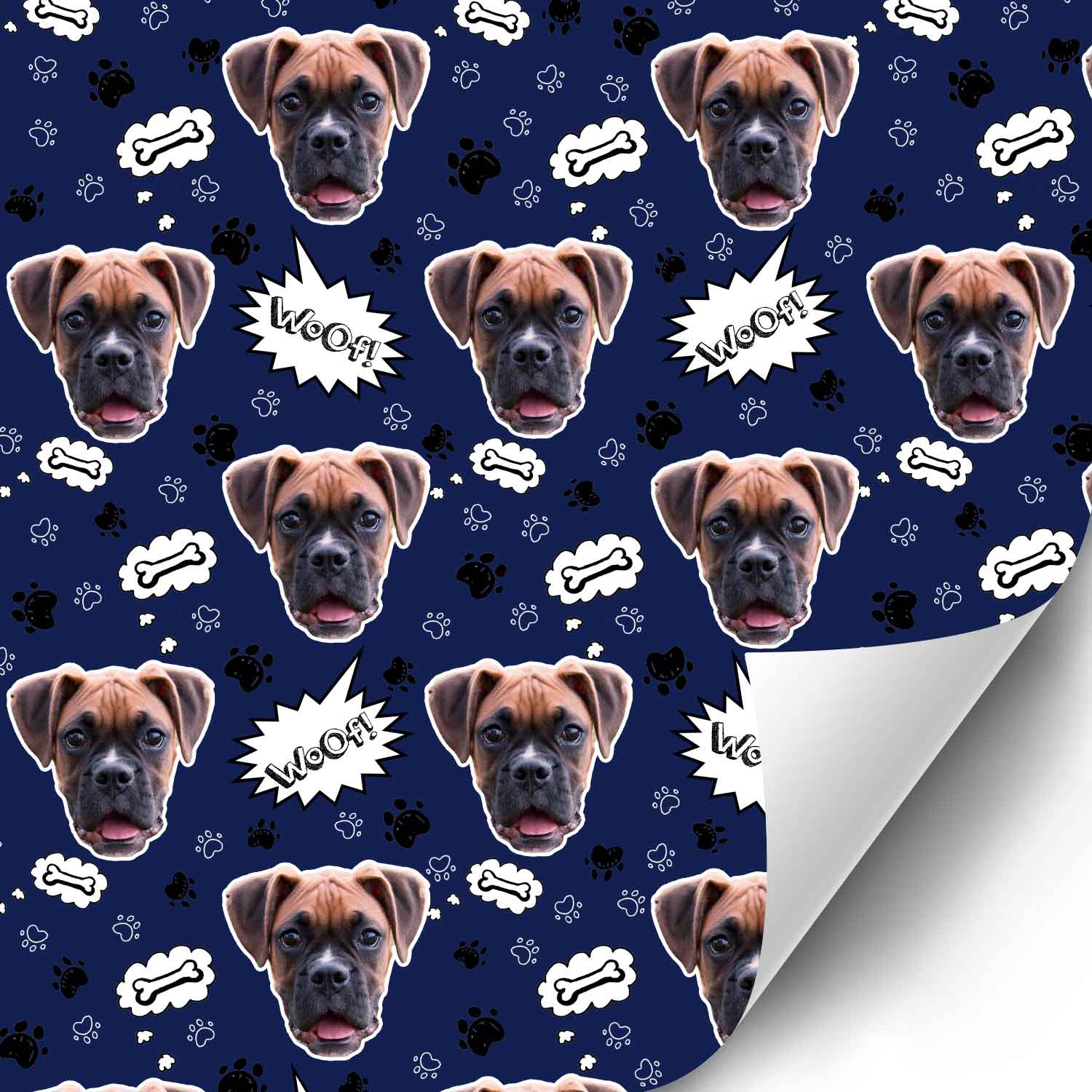 Your Dog Face Pattern Personalised Wrapping Paper