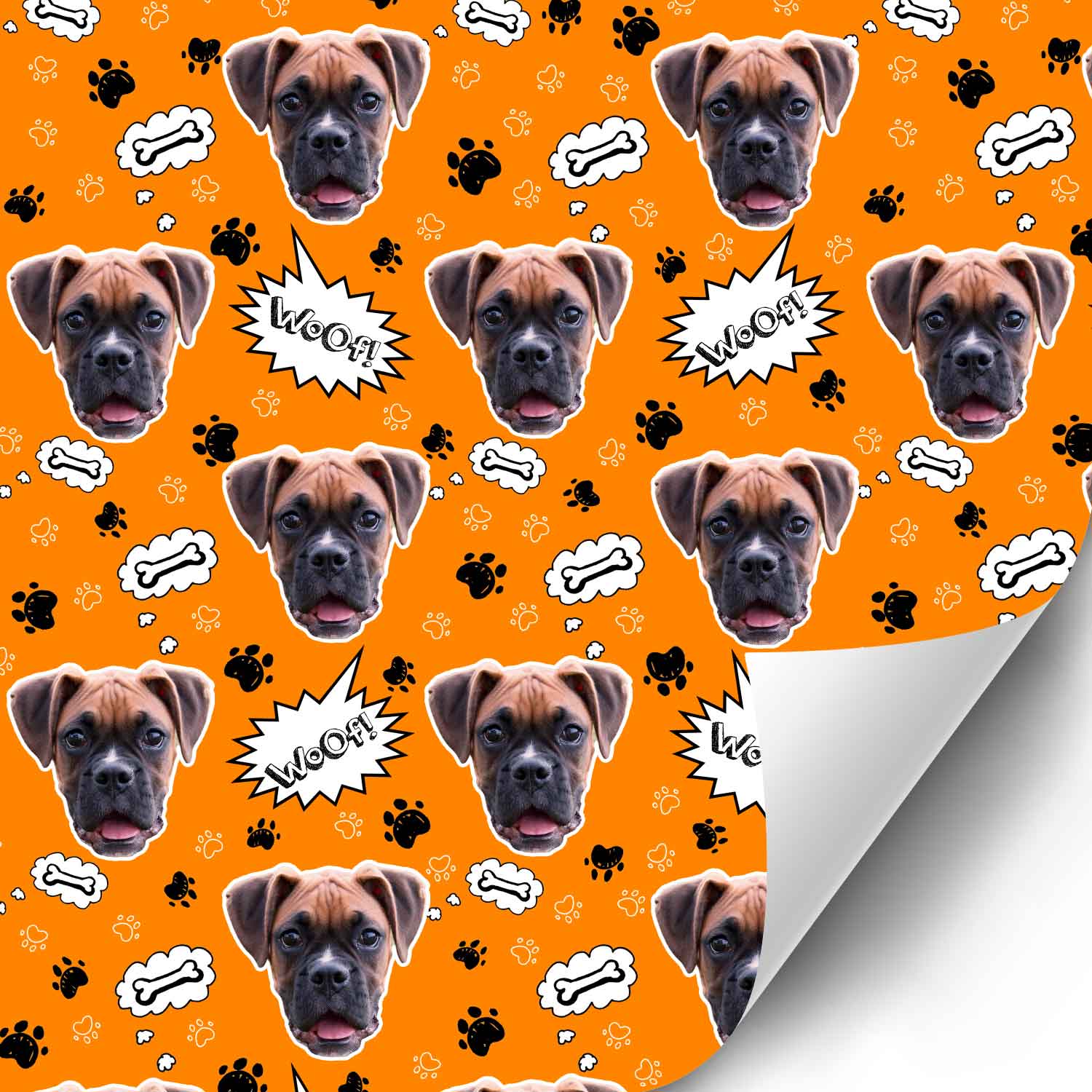Your Dog Face Pattern Personalised Wrapping Paper
