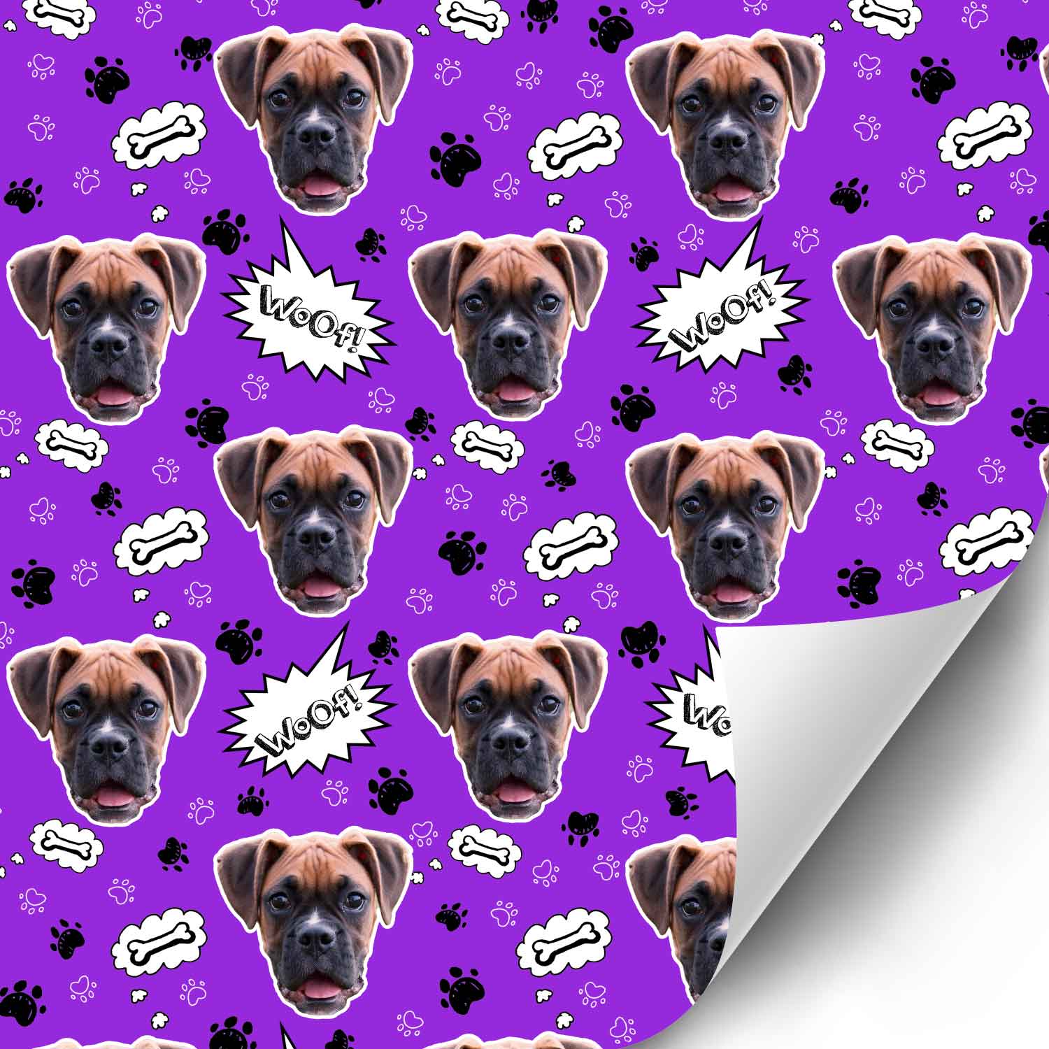 Your Dog Face Pattern Personalised Wrapping Paper