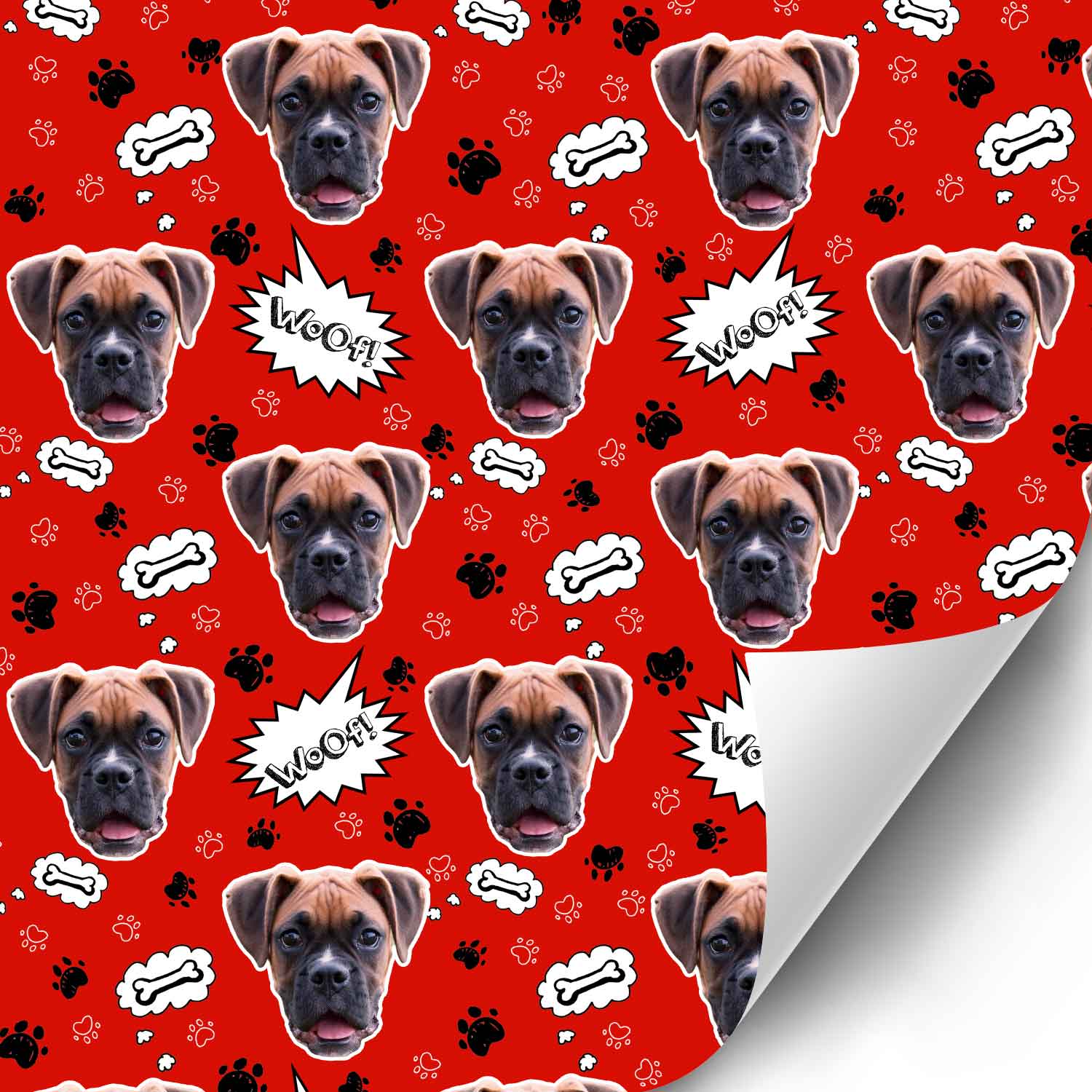 Your Dog Face Pattern Personalised Wrapping Paper