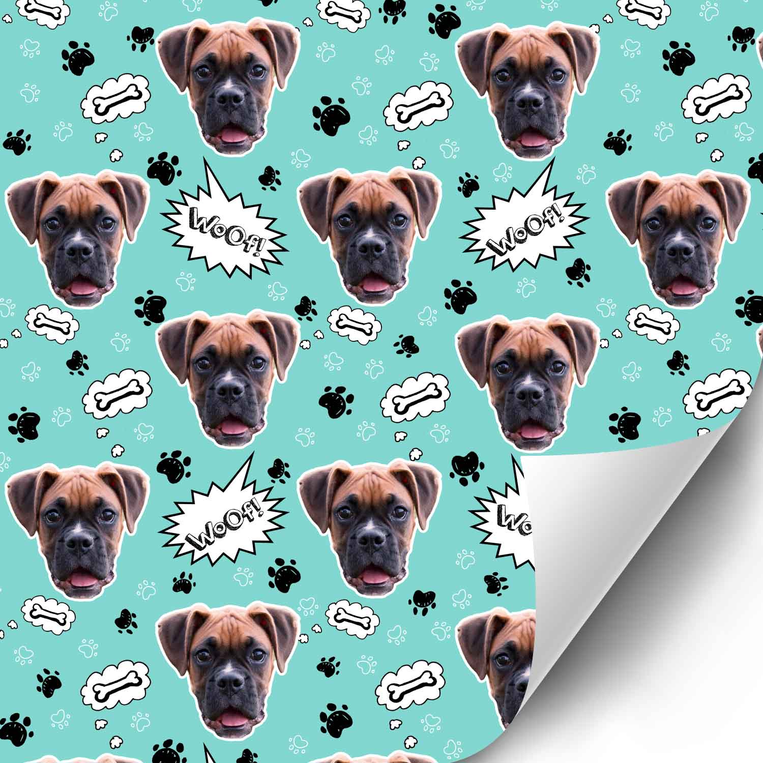 Your Dog Face Pattern Personalised Wrapping Paper