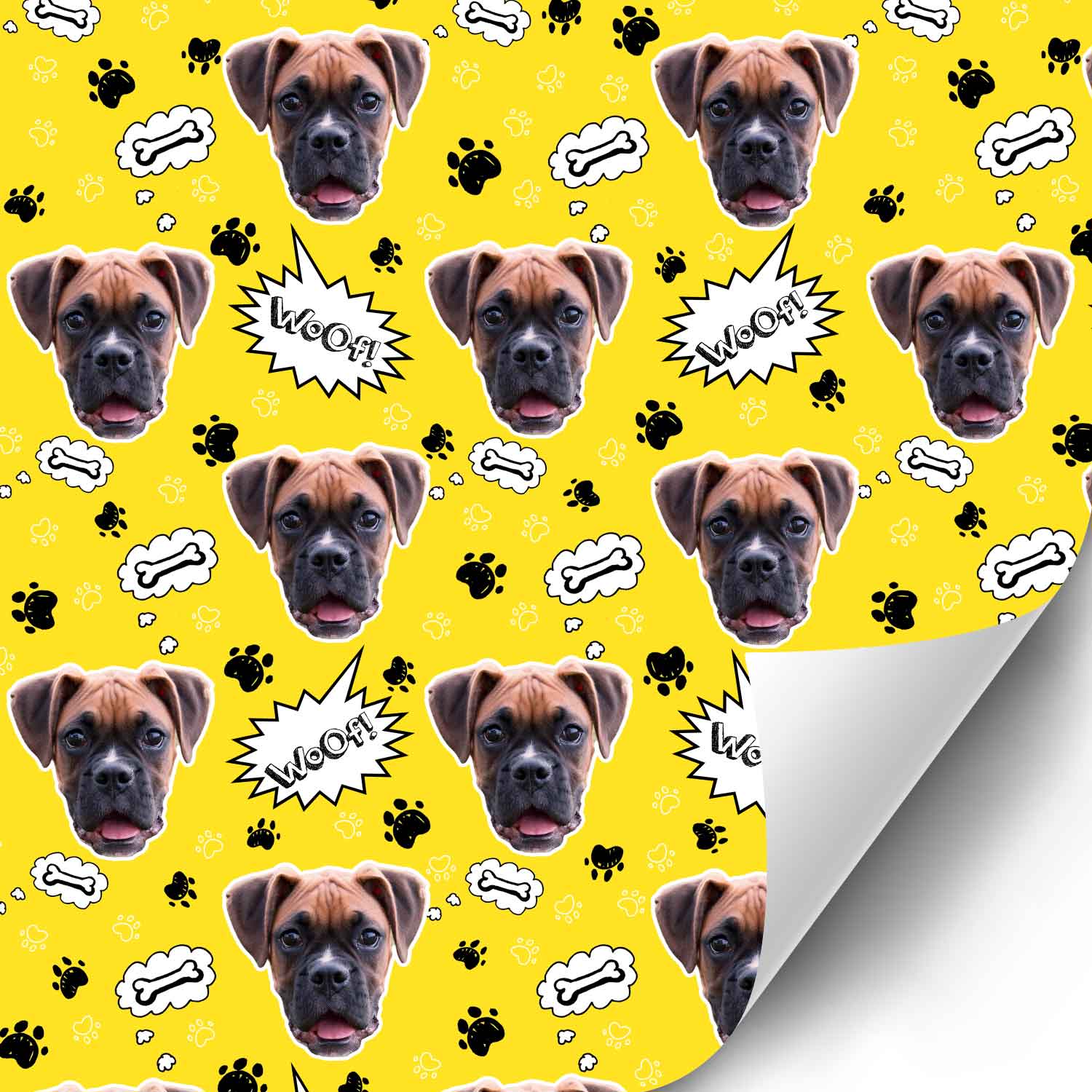 Your Dog Face Pattern Personalised Wrapping Paper