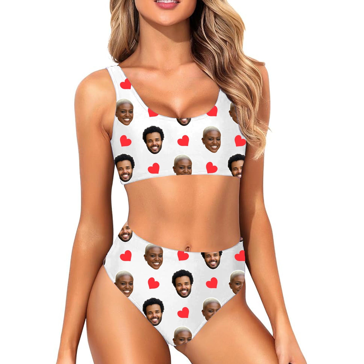 Red Hearts Custom Made Bikini Set