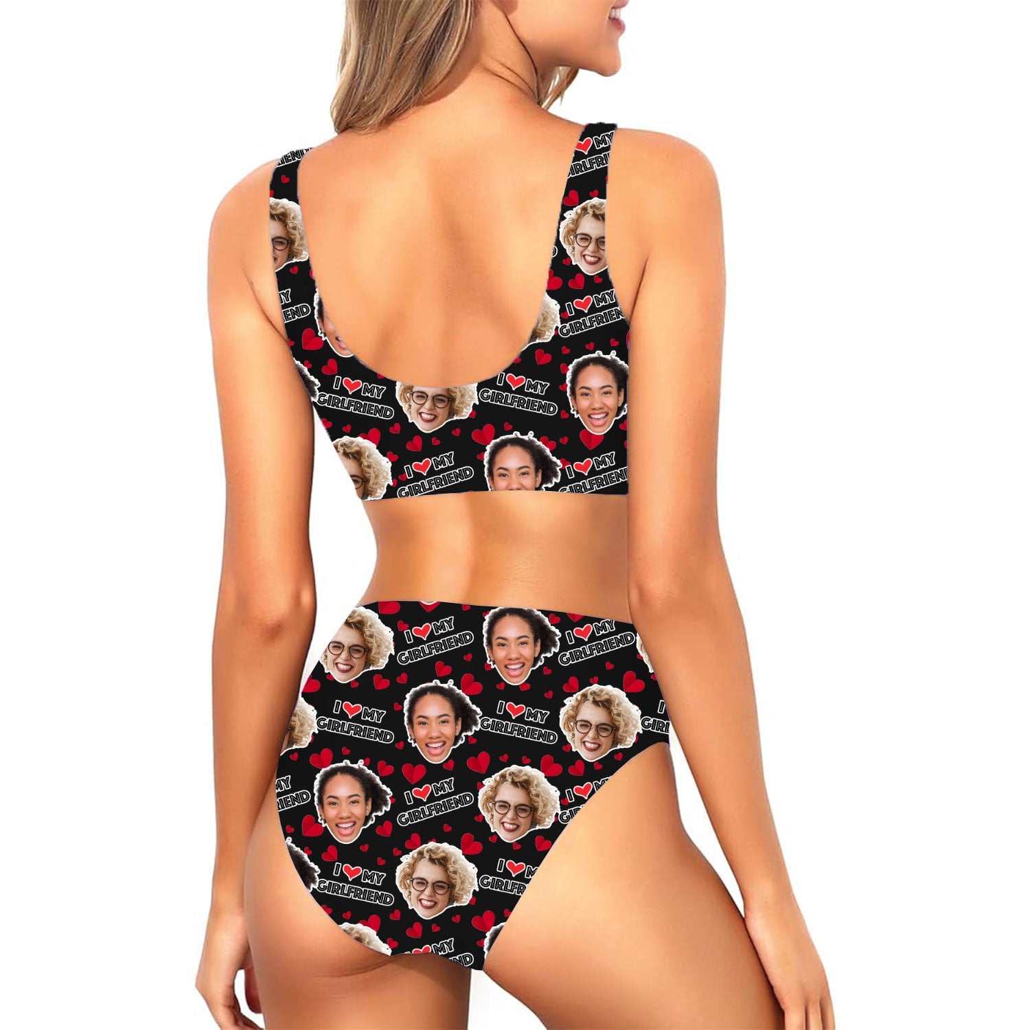 I Love My Girlfriend Custom Made Bikini Set