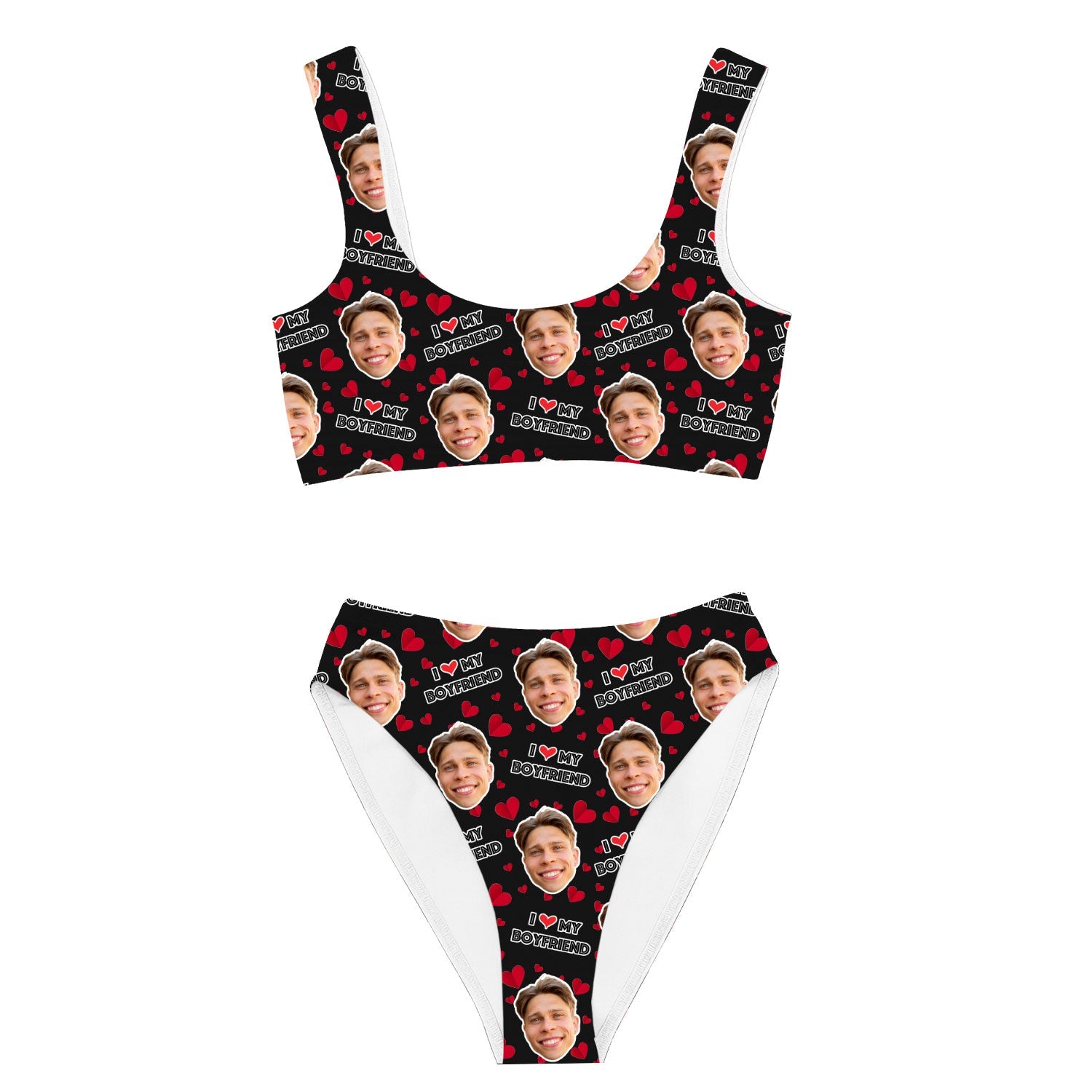 I Love My Boyfriend Custom Made Bikini Set