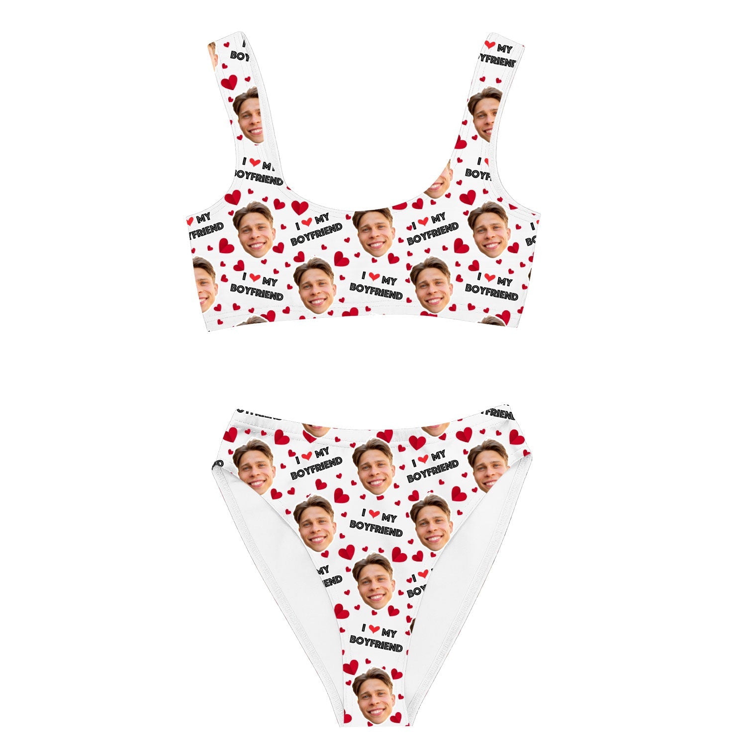 I Love My Boyfriend Custom Made Bikini Set