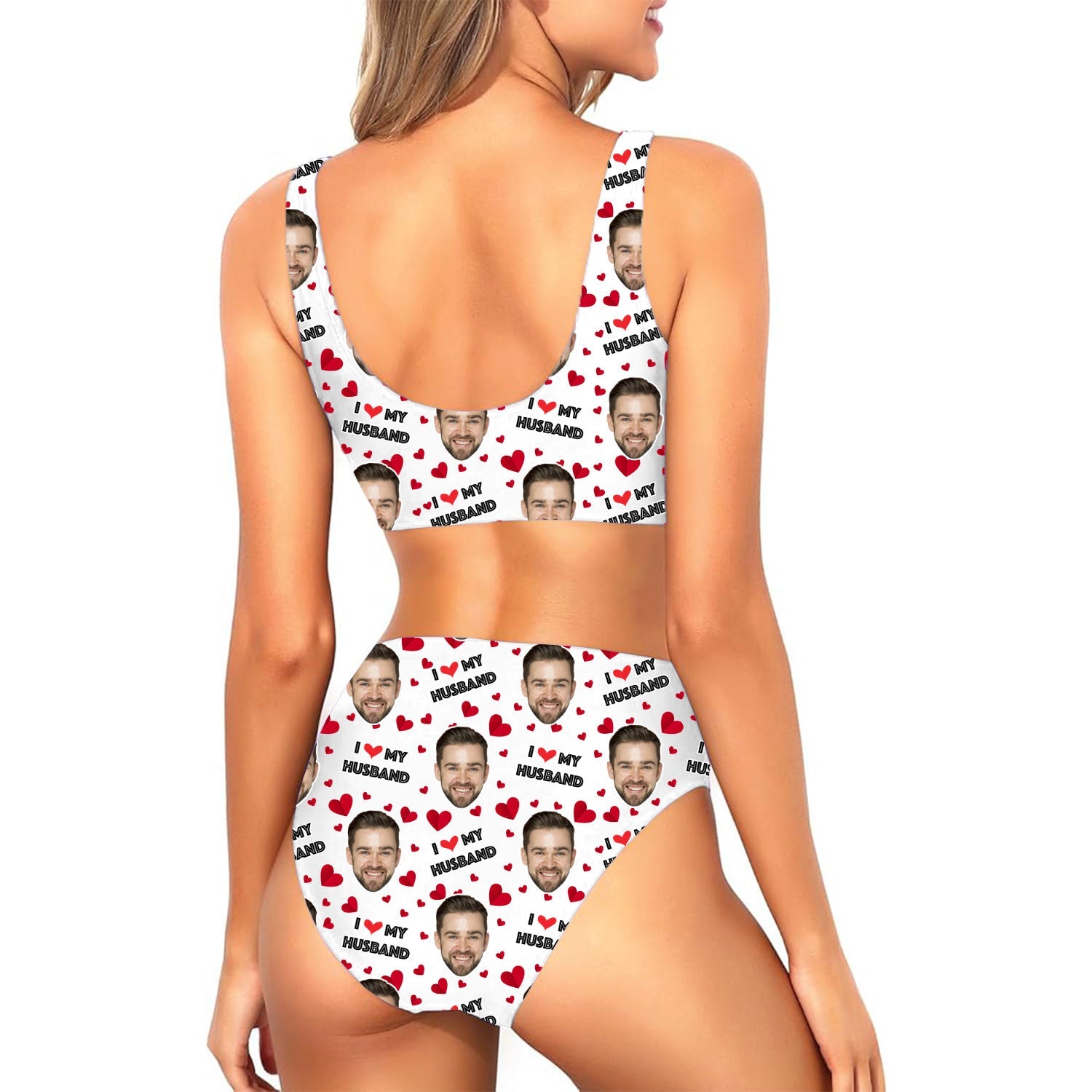 I Love My Husband Custom Made Bikini Set