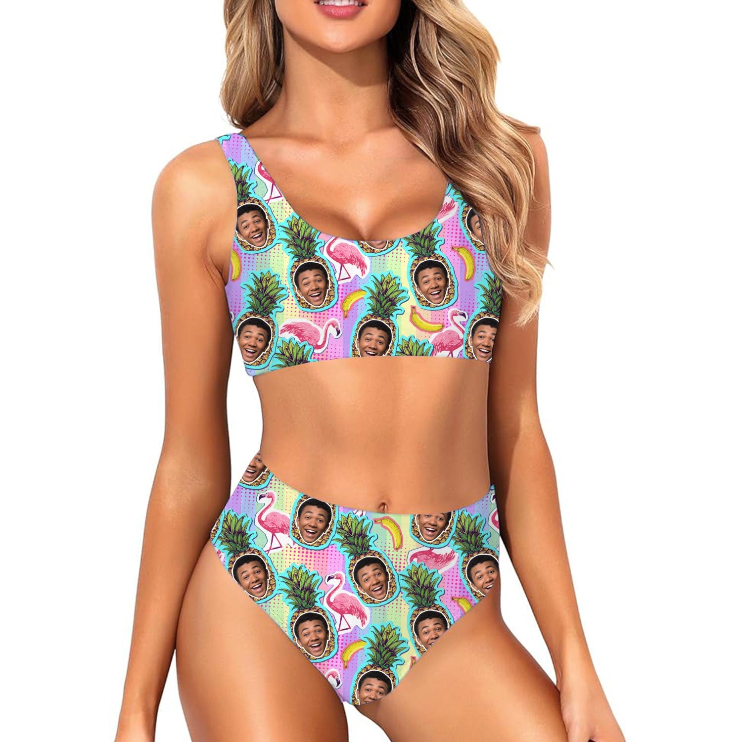 Pineapple Face Custom Made Bikini Set