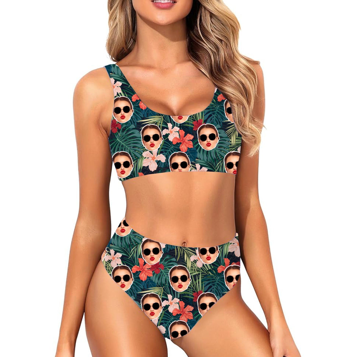 Tropical Forest Floral Custom Made Bikini Set