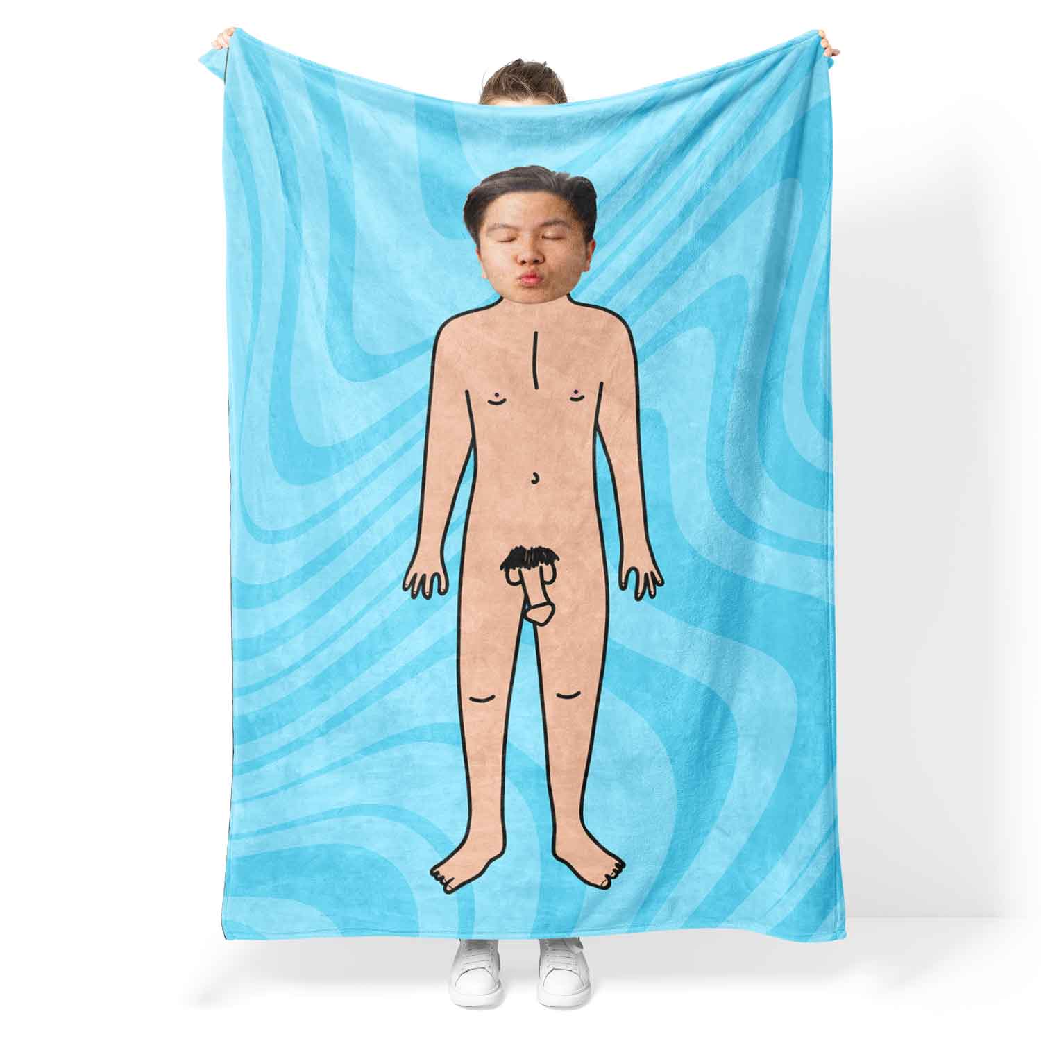 Birthday Suit Man Funny Personalised Blanket