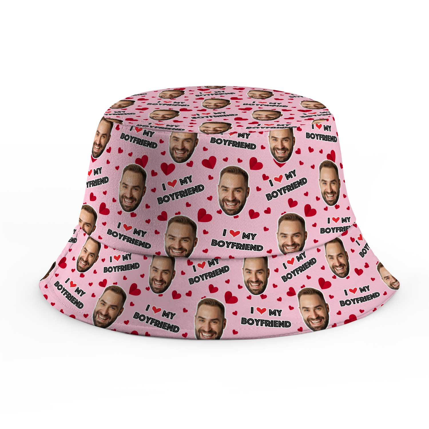 I Love My Boyfriend Custom Bucket Hat