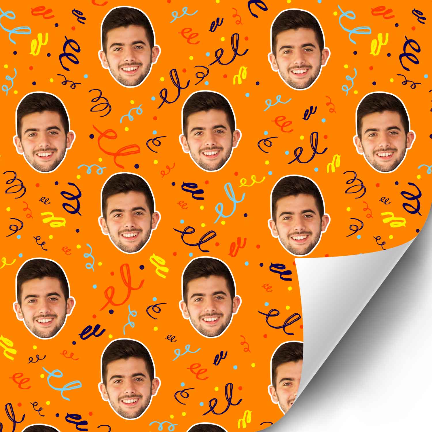 Birthday Confetti Swirls Personalised Wrapping Paper