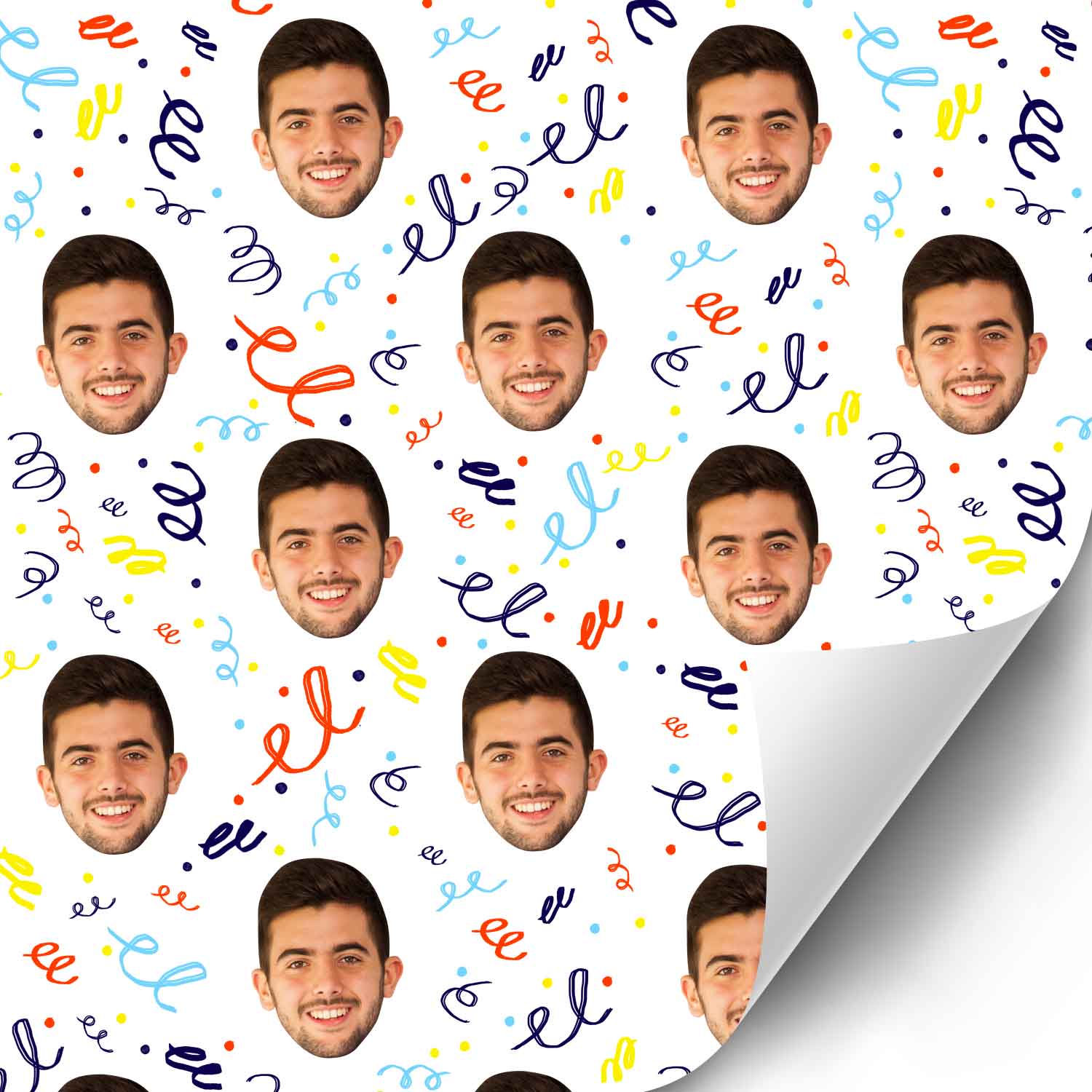 Birthday Confetti Swirls Personalised Wrapping Paper