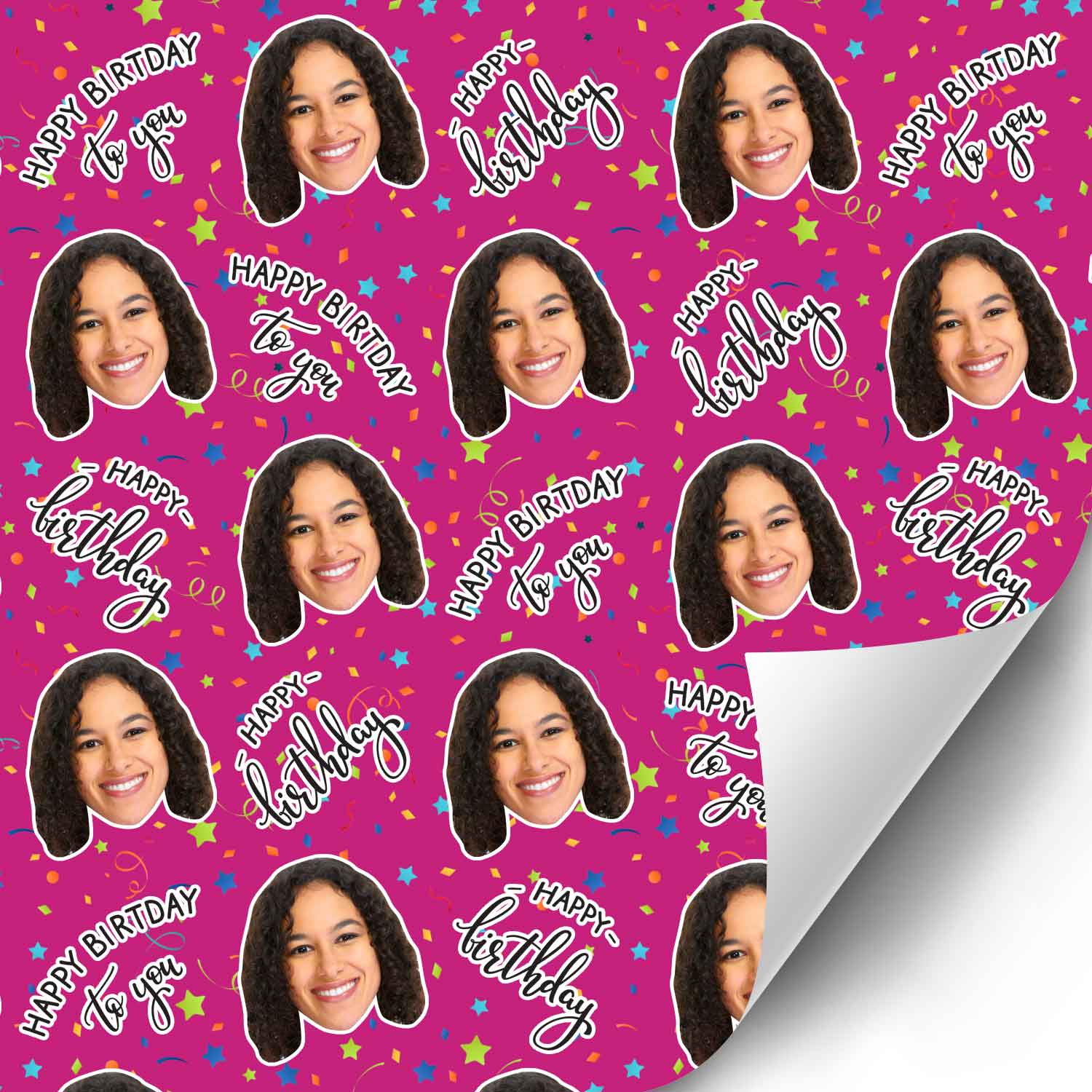 Happy Birthday Confetti Personalised Wrapping Paper