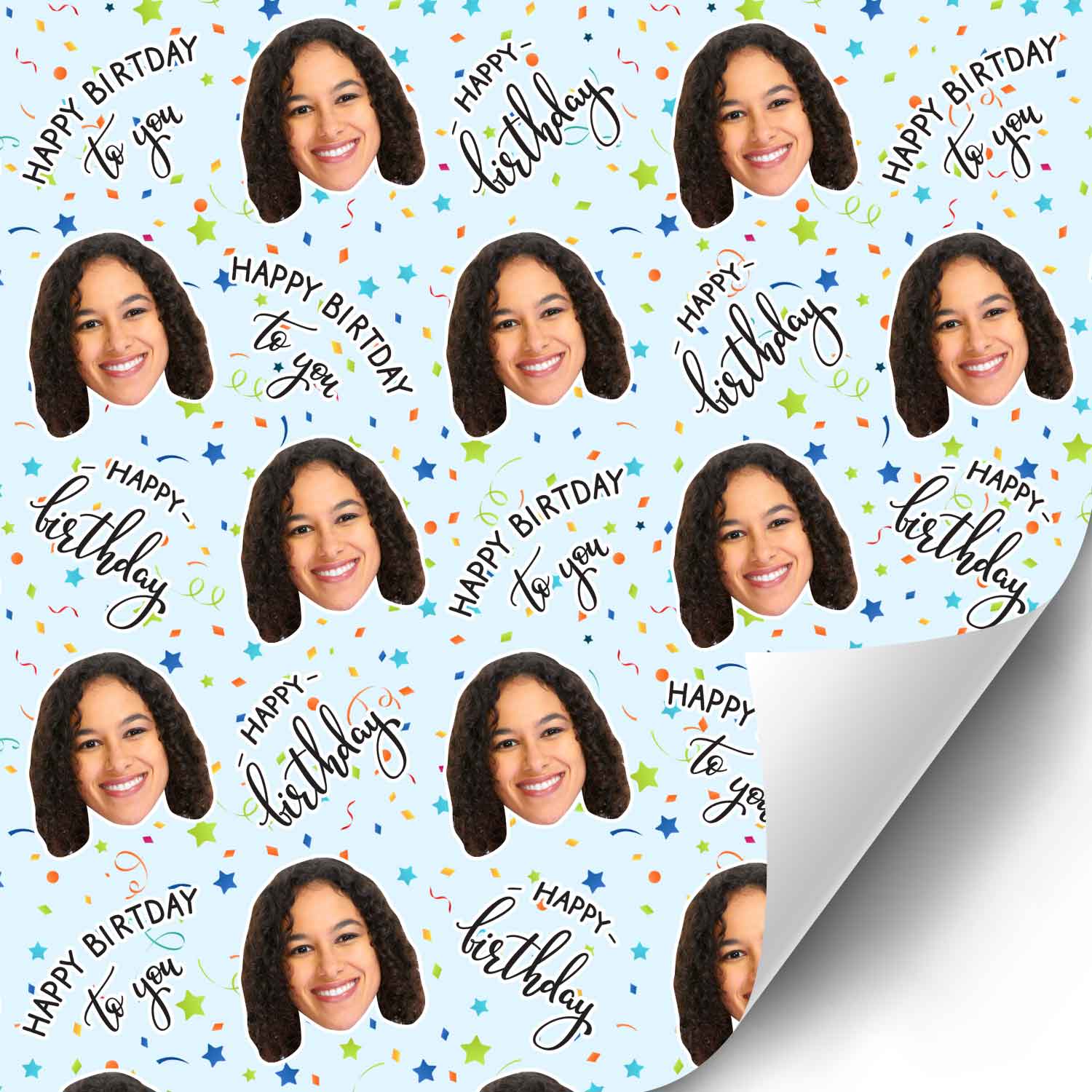 Happy Birthday Confetti Personalised Wrapping Paper