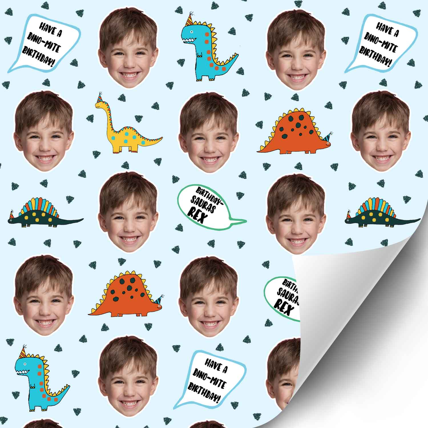 Dinosaur Birthday Personalised Wrapping Paper