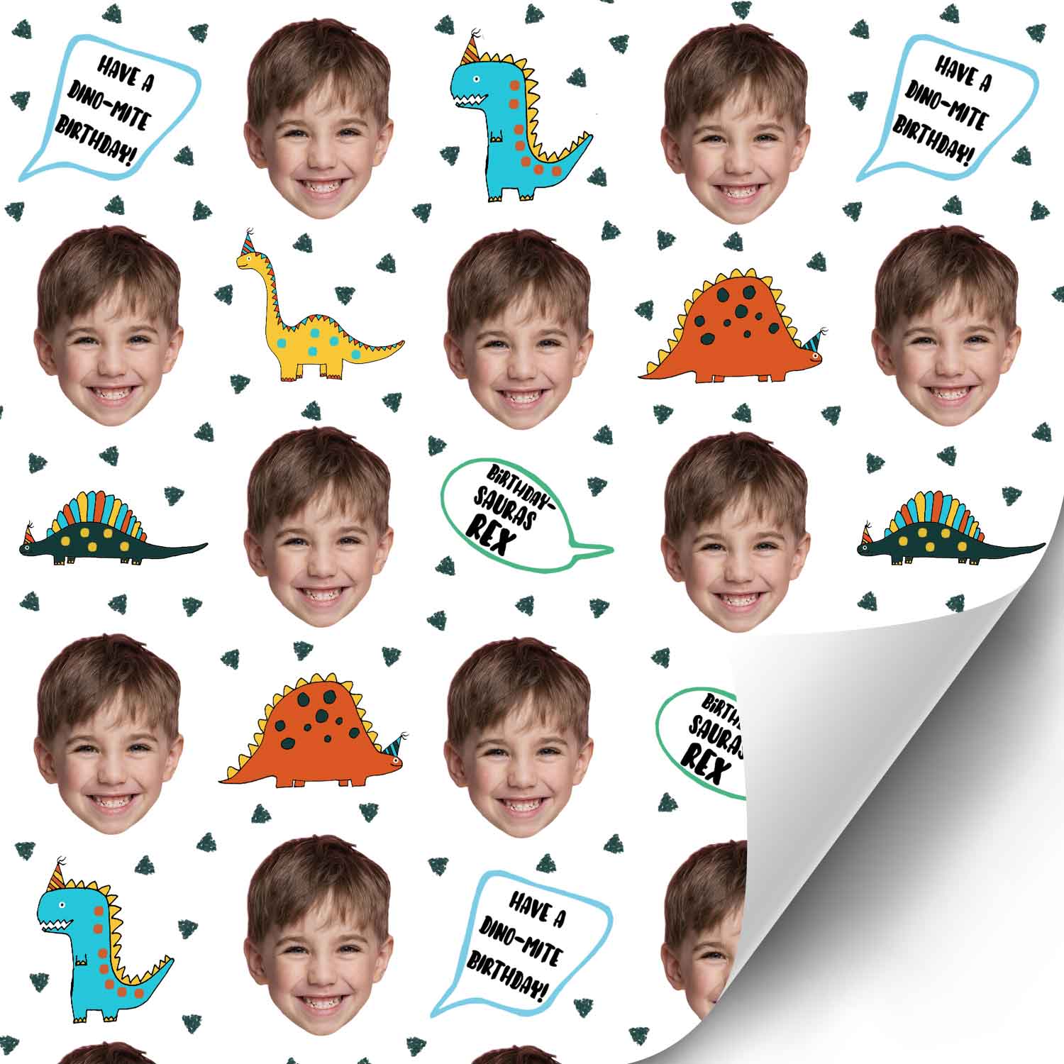 Dinosaur Birthday Personalised Wrapping Paper