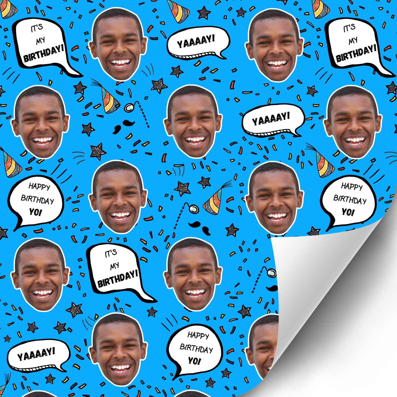 Birthday Speech Bubbles Personalised Wrapping Paper