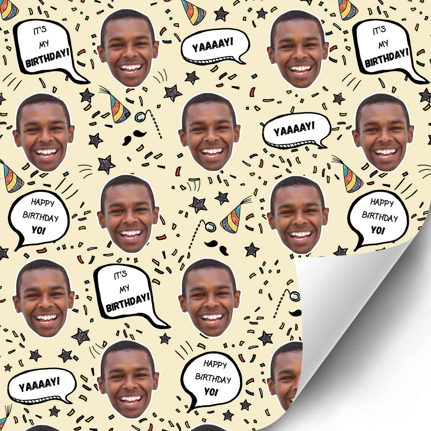 Birthday Speech Bubbles Personalised Wrapping Paper