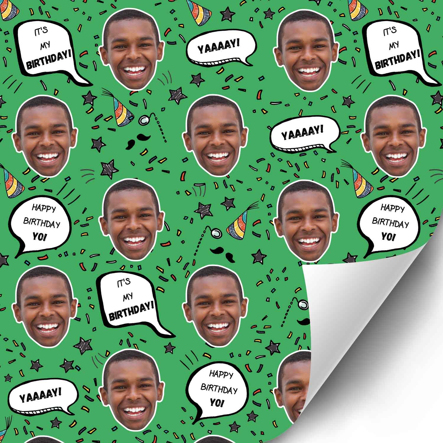 Birthday Speech Bubbles Personalised Wrapping Paper